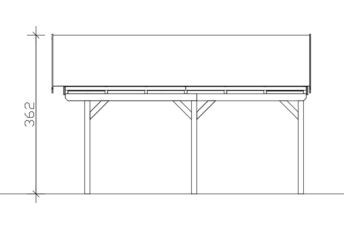 Skanholz Doppelcarport »Fichtelberg«, Leimholz-Nordisches Fichtenholz, weiß, mit schwarzen Schindeln