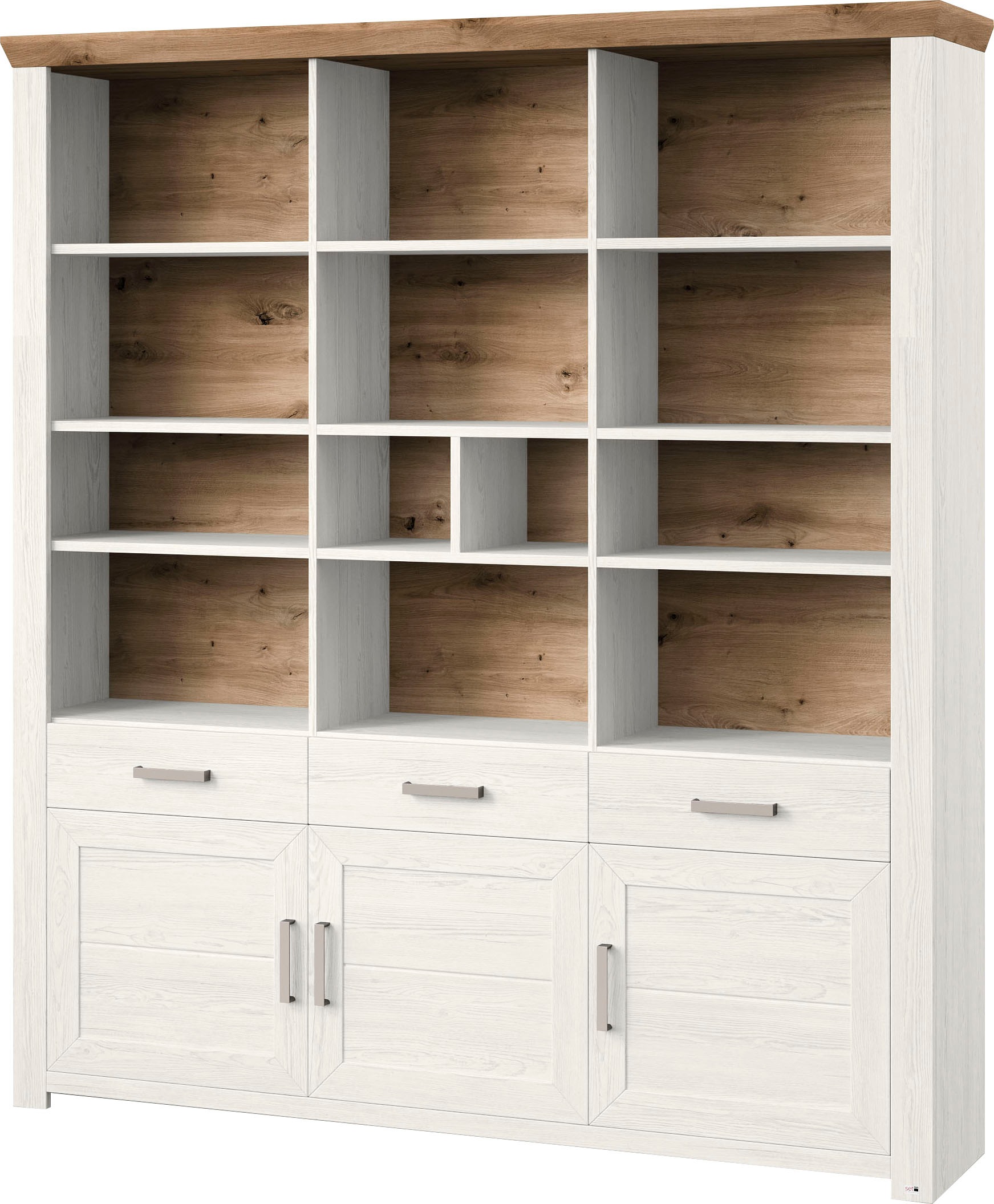 set one by Musterring Aktenregal »York«, offenes Design, wahlweise mit Beleuchtung, 3 Farben, Breite 184 cm