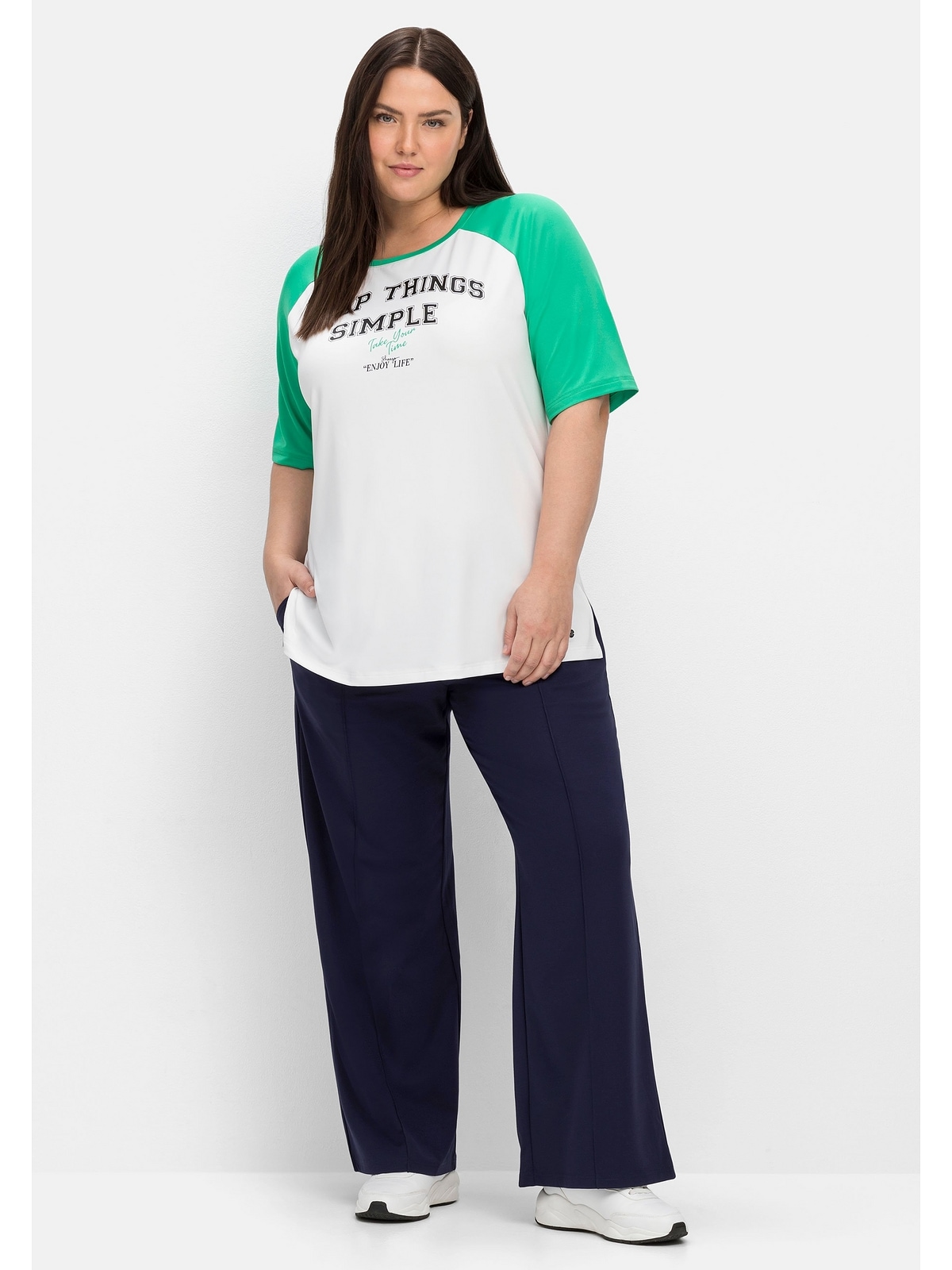 Sheego T-Shirt »Große Größen«, im College-Look, aus Funktionsware