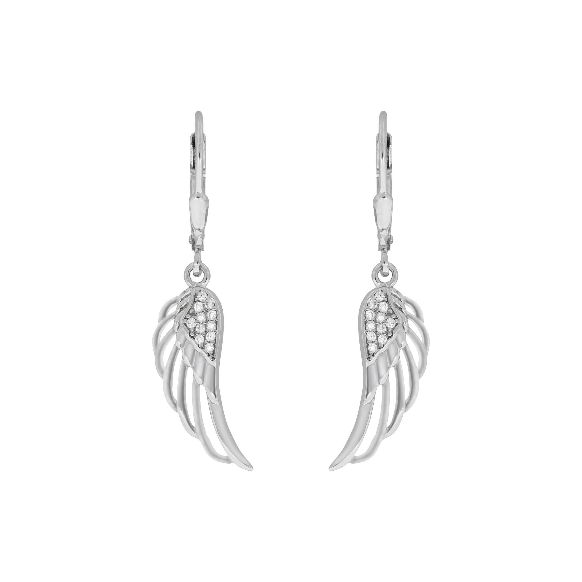 Paar Ohrhänger VIVANCE "925/- Sterling Silber rhodiniert Zirkonia", weiß (weiß, weiß), Ohrringe, Damen, one-size, Silber 925 (Sterlingsilber)