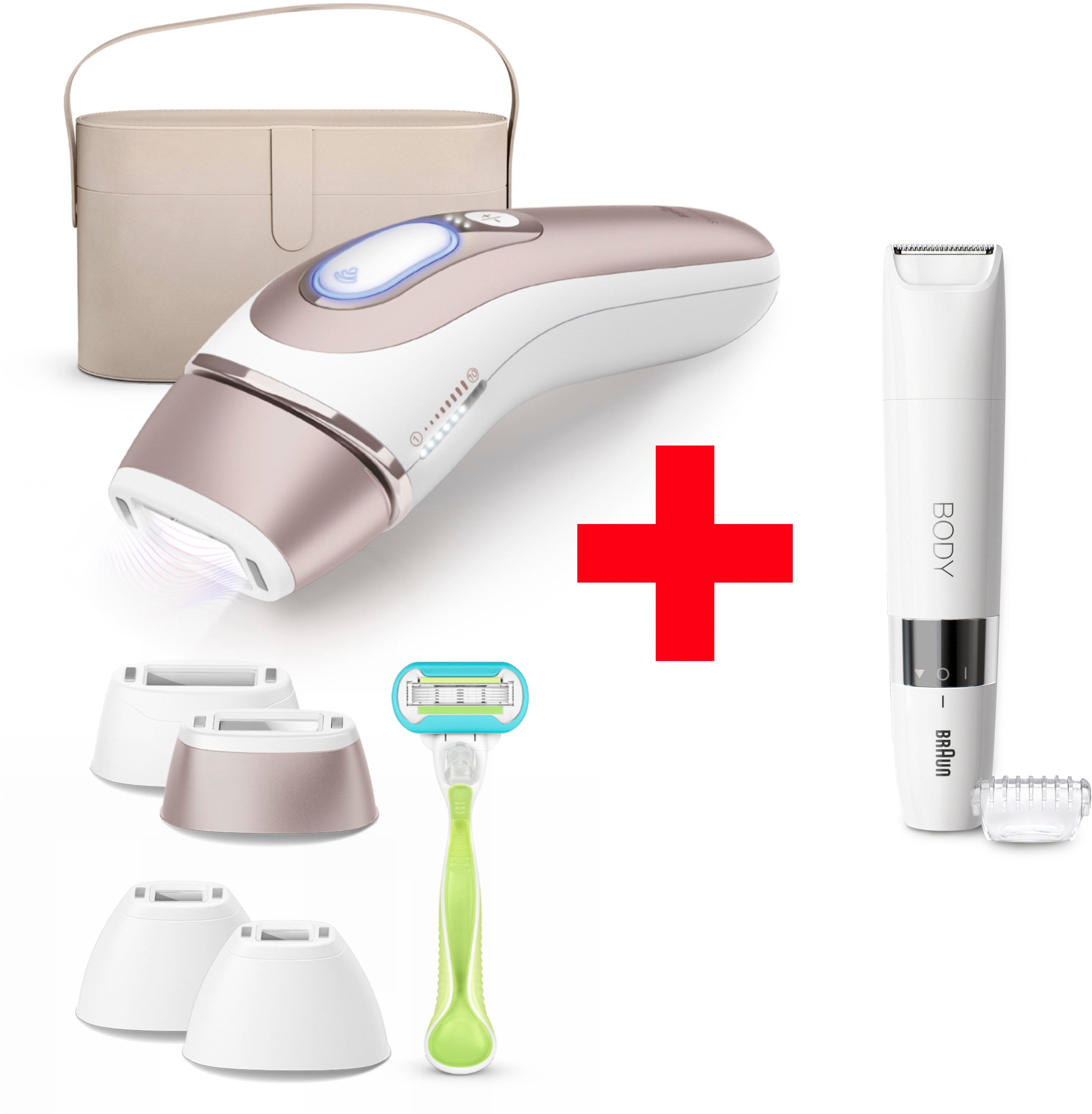 BRAUN Damen IPL-Haarentferner "Smart Skin i·expert PL7387", braun, IPL-Haarentferner, 4 Aufsätze für Gesicht & Körper, Venus Rasierer &