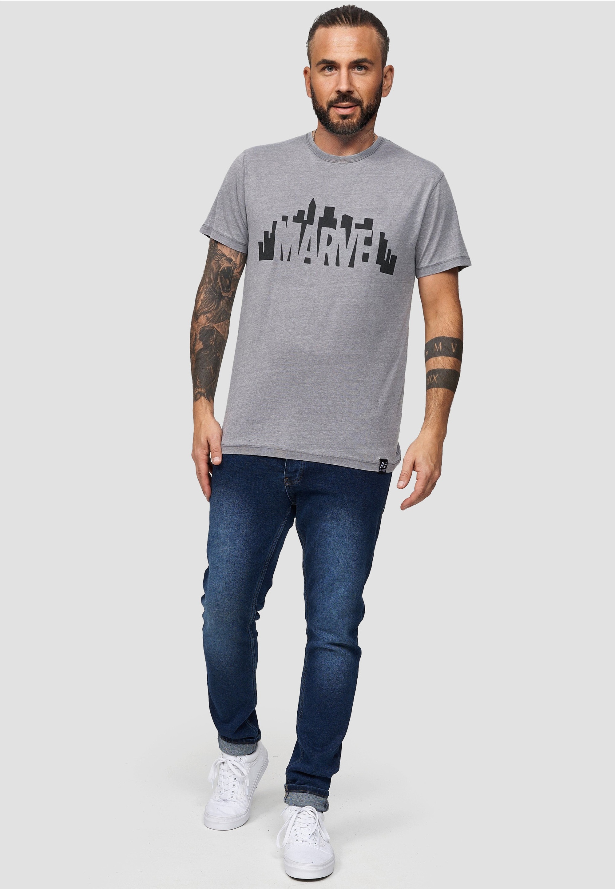 Recovered T-Shirt »Marvel City Logo Light Grey«, im zeitlosen Design
