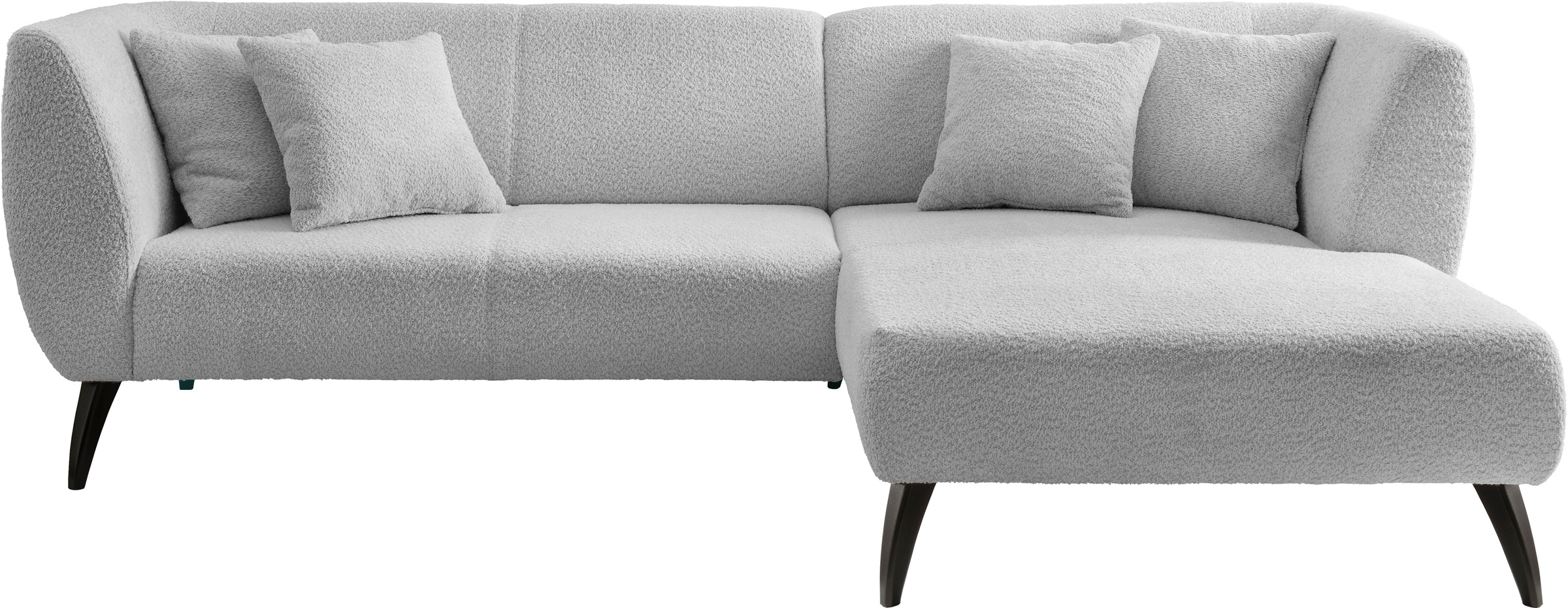INOSIGN Ecksofa »Colori L-Form«, Holzfußfarbe wählbar, inkl. 4x Zierkissen