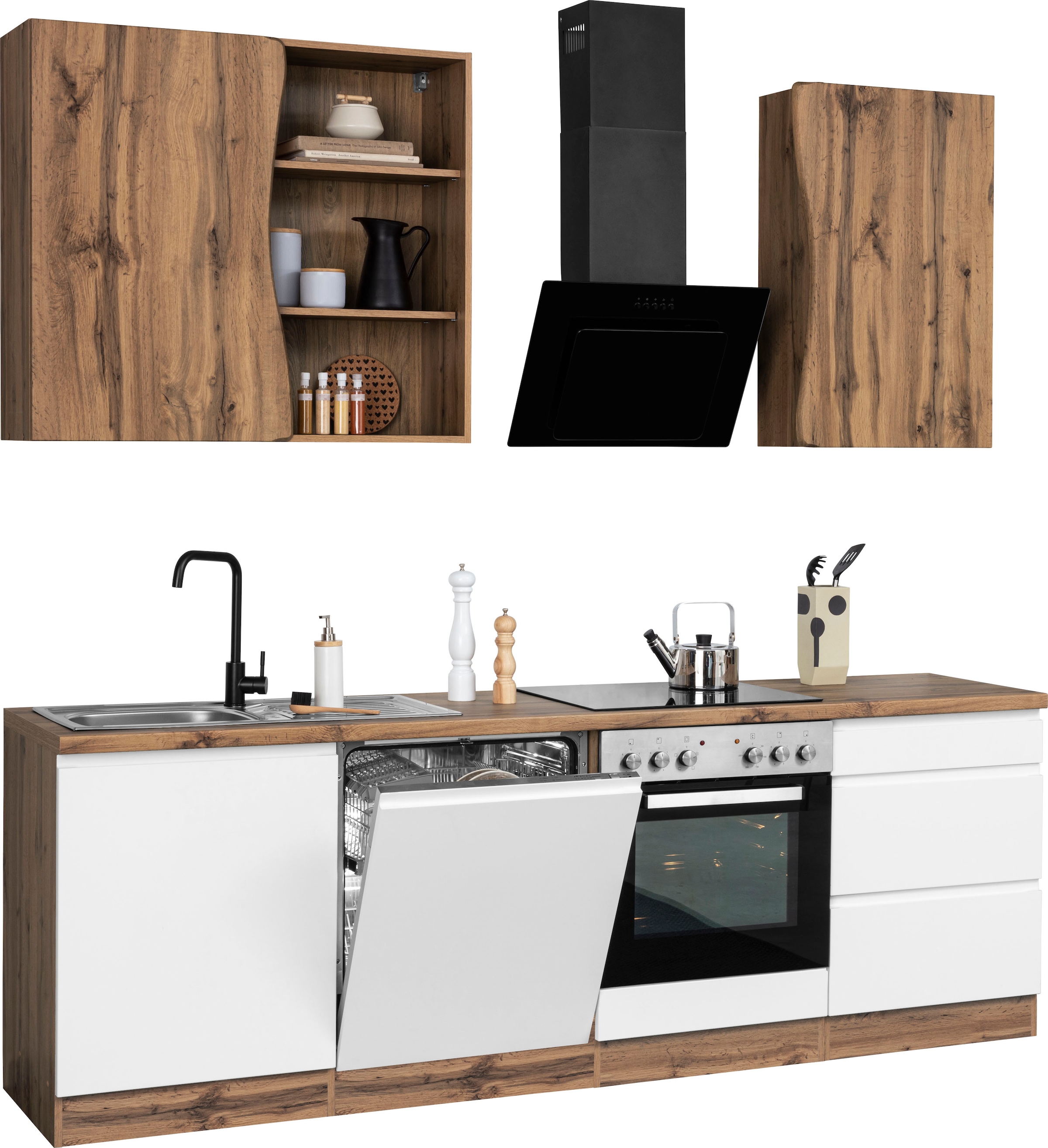 HELD MÖBEL Küche »Bruneck«, 240cm breit, hochwertige ohne E-Geräte, | BAUR bestellen oder MDF-Fronten mit wahlweise