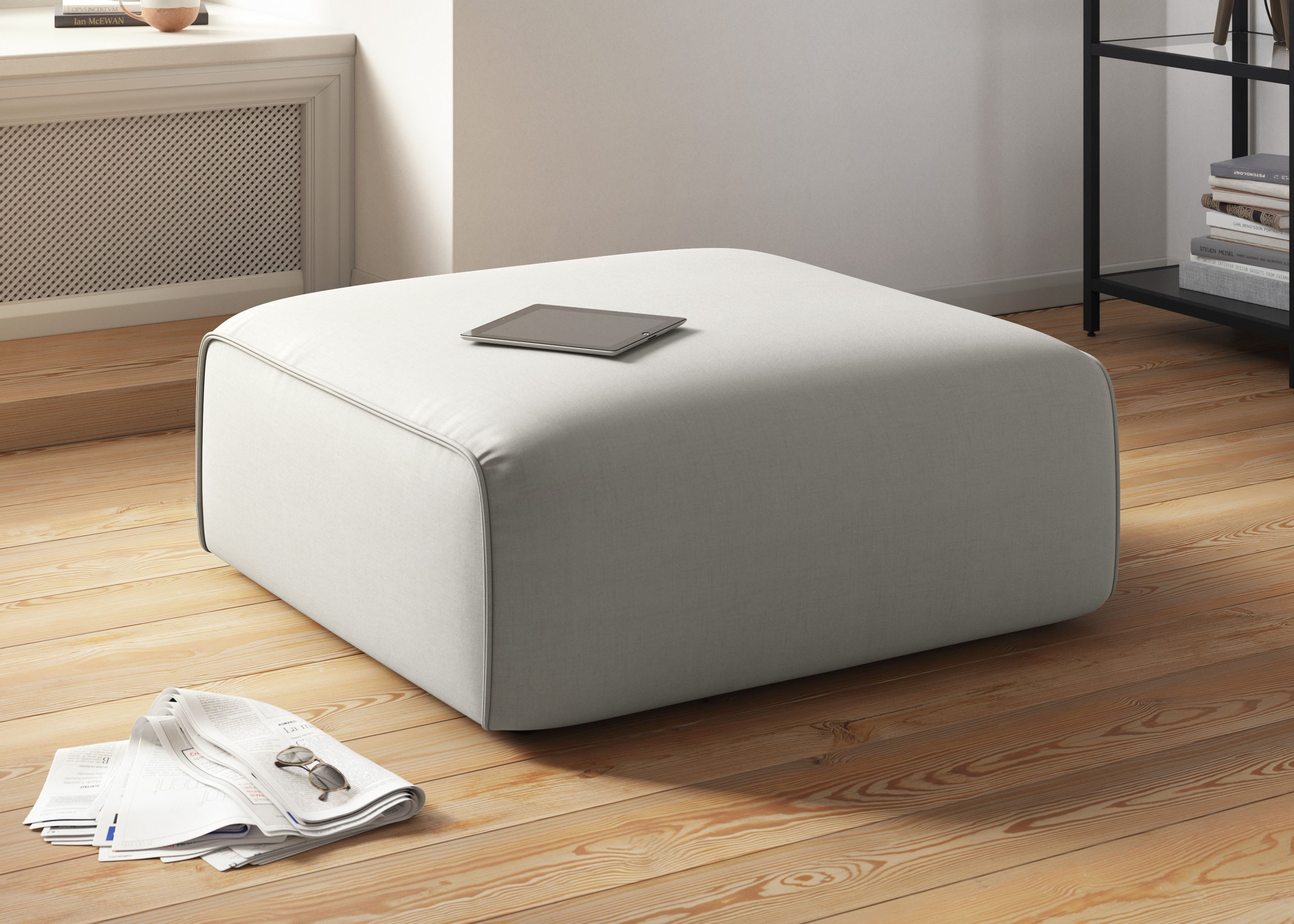 OTTO home Polsterhocker "Merid Sitzhocker, Maße B/T/H: 97/97/43 cm" als Mod günstig online kaufen