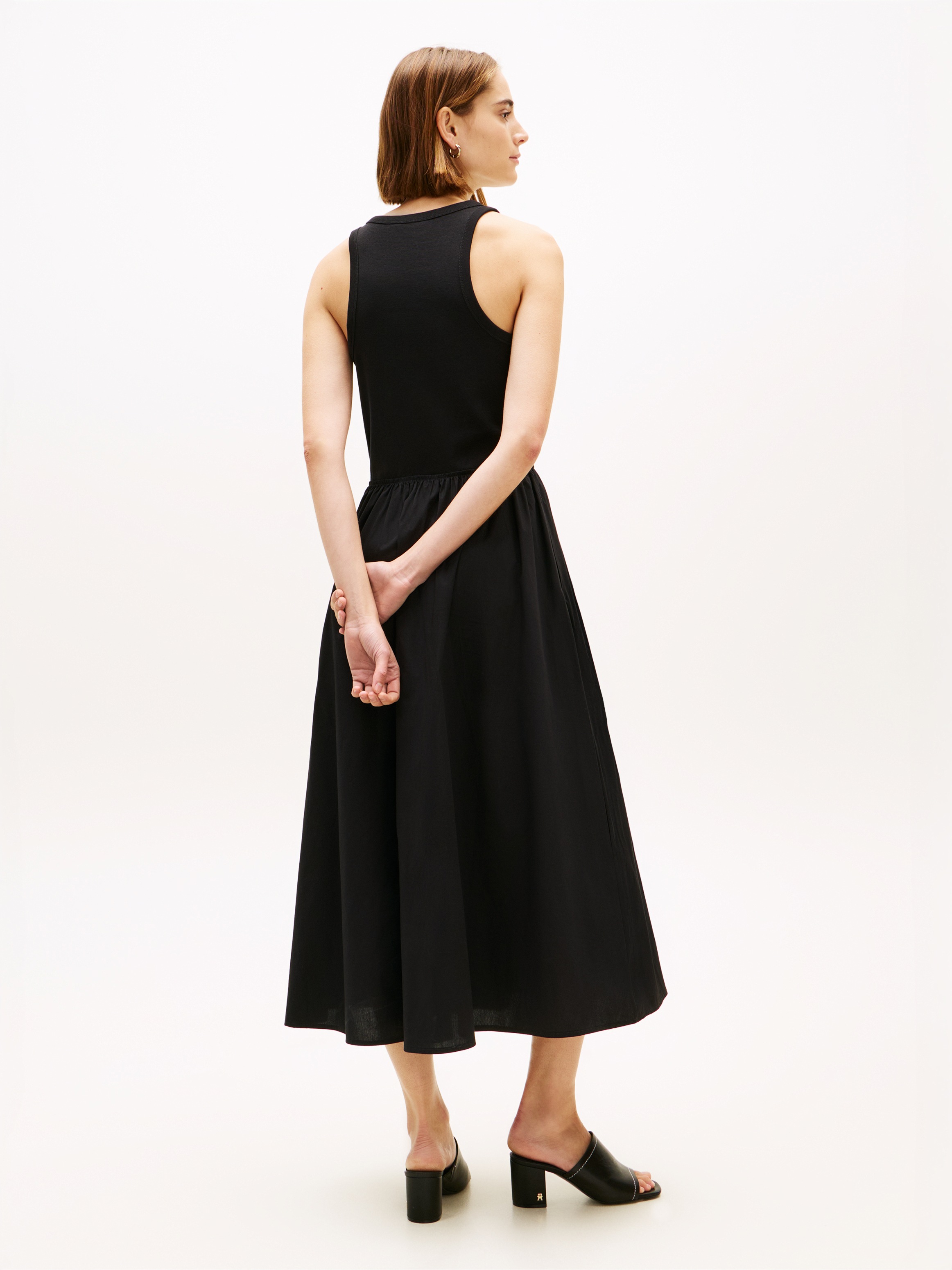 Tommy Hilfiger A-Linien-Kleid "GOLD BUTTON POPLIN MIX DRESS" Ohne Tasche Ba günstig online kaufen