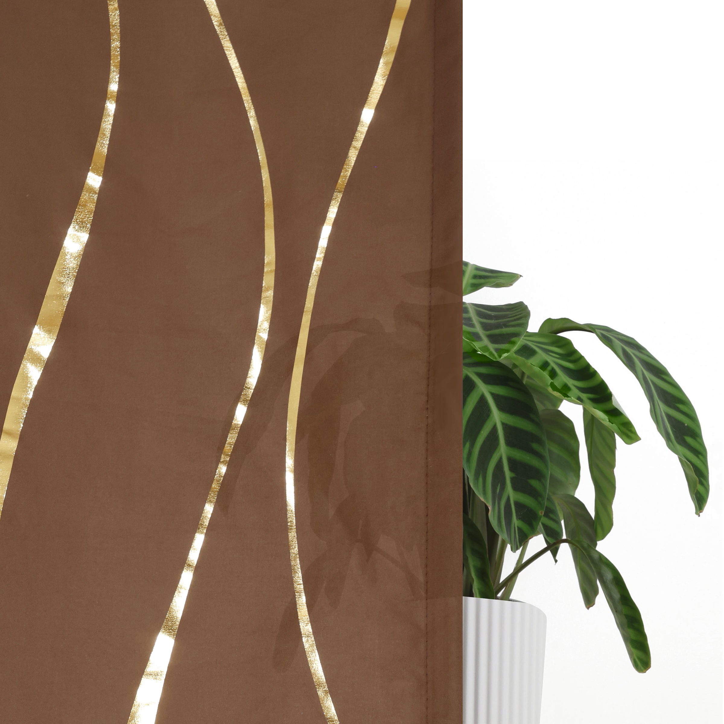 OTTO home Gardine »Quinnton« Kräuselband 2 Stk. tlg. Metallic‑Akzenten, Kräuselband, schöner Stoff, mittelleicht