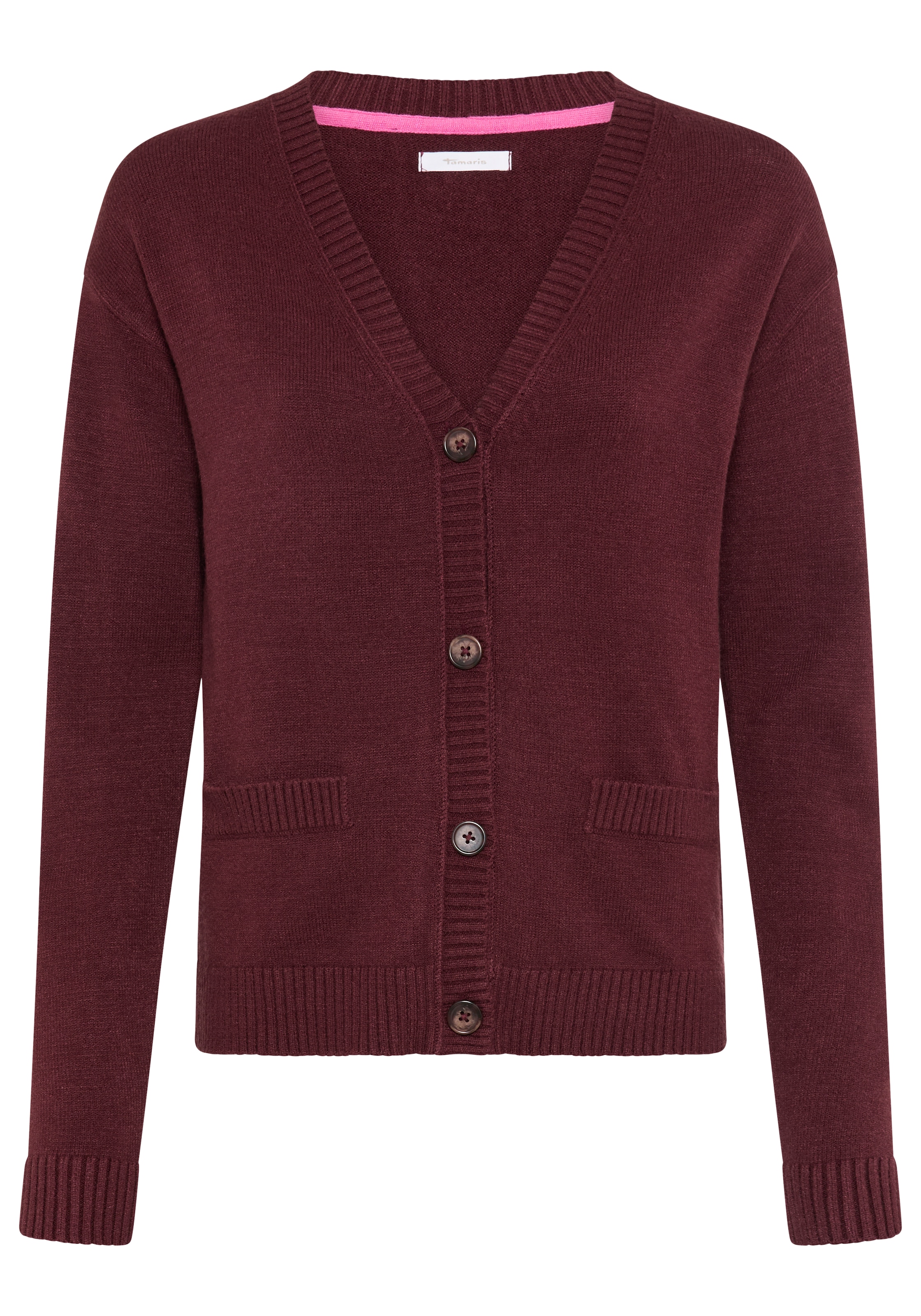 Tamaris Strickjacke »mit kurzem Schnitt, aus elastischem Strickmaterial« mit Knopfleiste