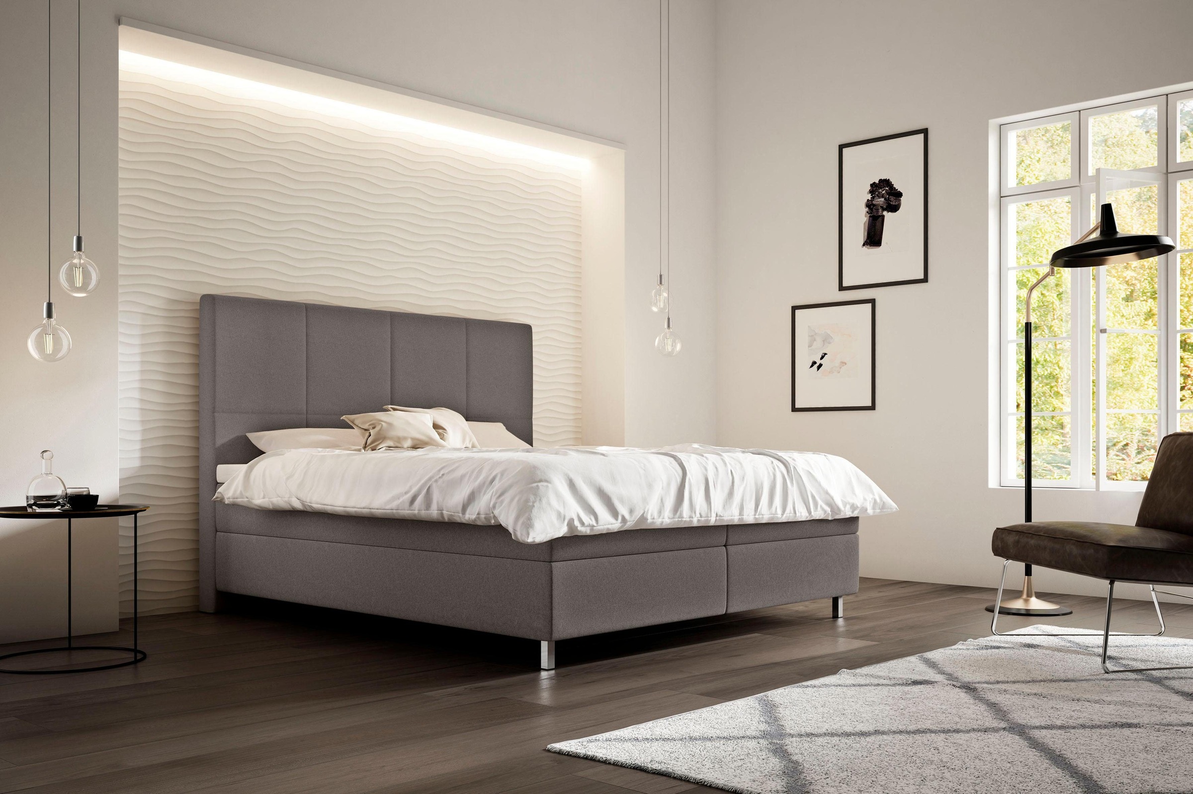 Schlaraffia Boxspringbett Saga, GELTEX-Topper, Metallfuß in Chrom