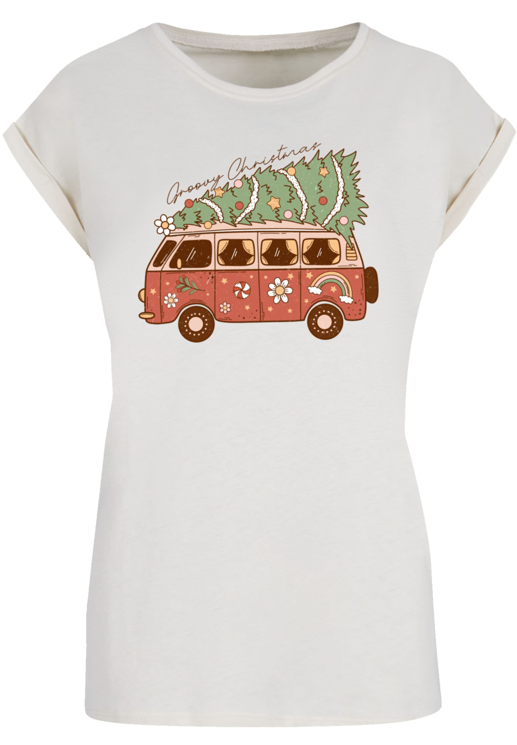 F4NT4STIC T-Shirt »Groovy Weihnachten Camper Van«, Premium Qualität, Weihnachts-Kollection