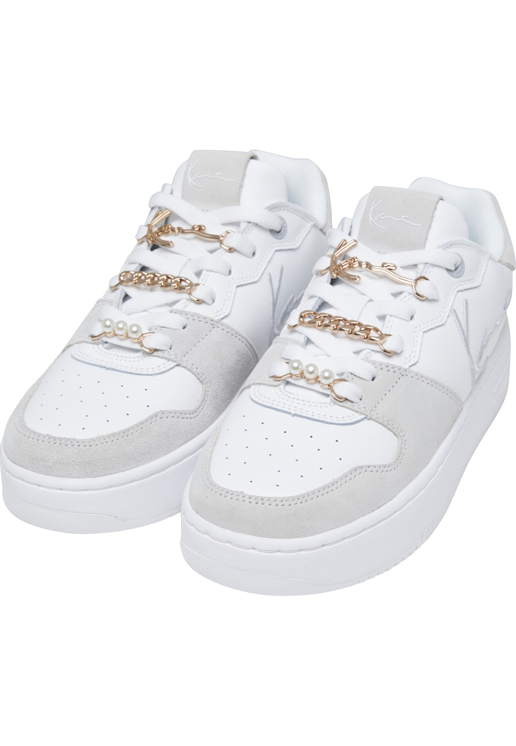 Trainingsschuh KARL KANI "Karl Kani Kids 89 UP LOGO PRM Schuhe", Damen, Gr. 40, weiß, grau, Leder, Schuhe
