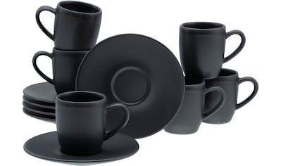 Espressotasse »Soft Touch Black«, (Set, 12 tlg.)