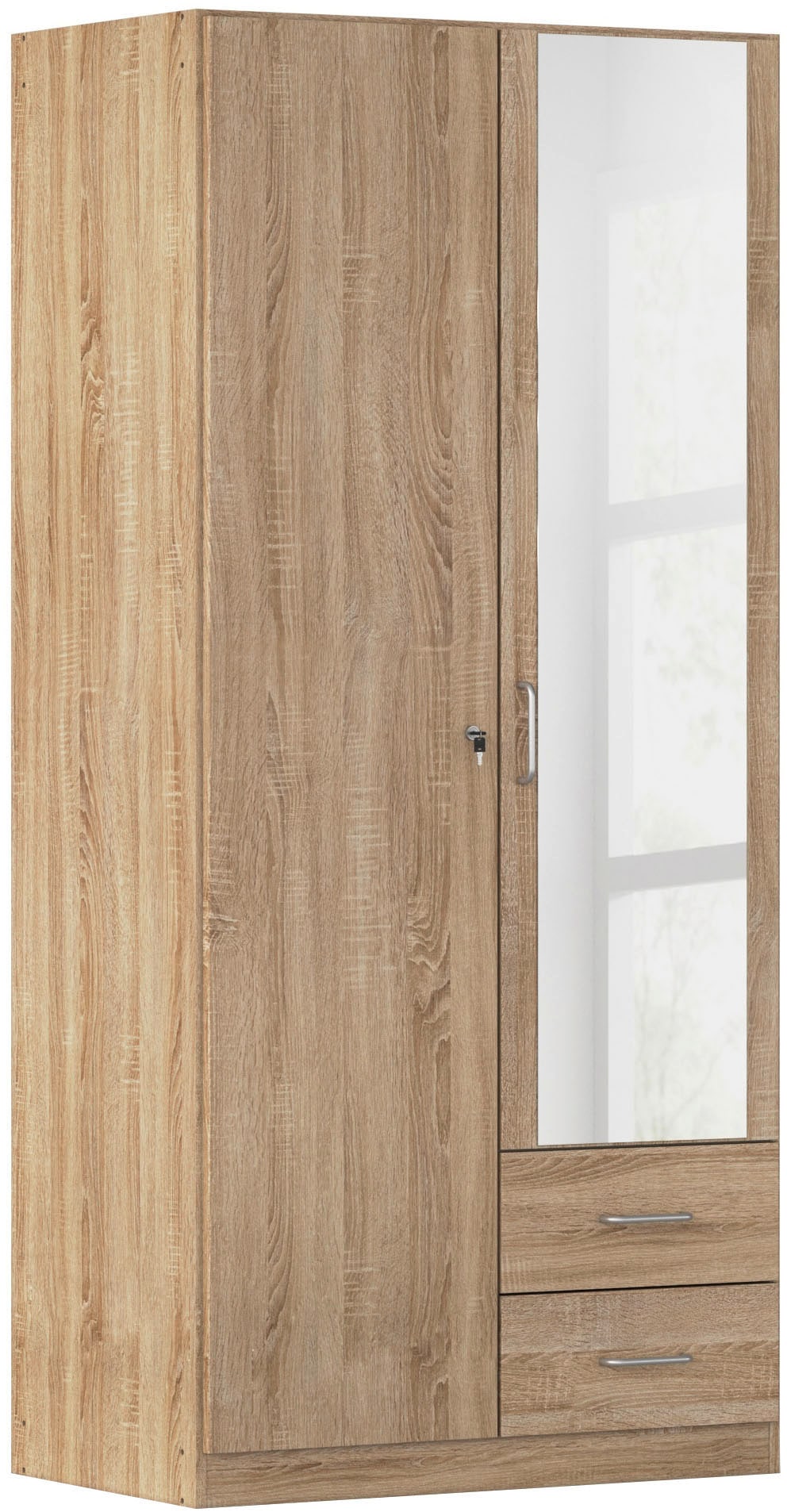 rauch Kleiderschrank "Schrank Garderobe Garderobenschrank Putzschrank Wäscheschrank BERGHEIM" Breiten 91/136/181 cm, Höhe 197 cm, 2 Außenschubladen, Tür/en abschließbar je 2 Schlüssel MADE IN GERMANY