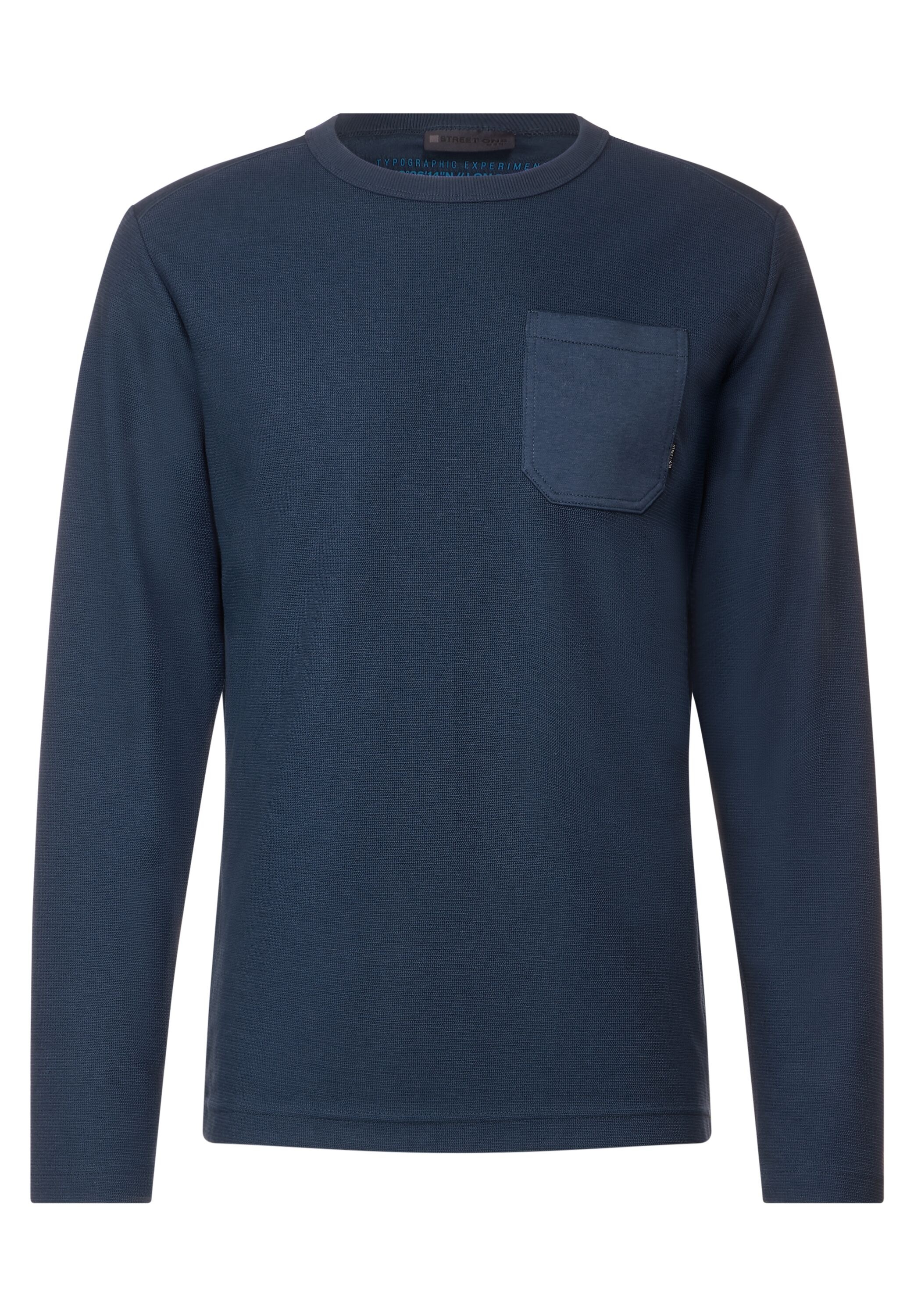 STREET ONE MEN Rundhalsshirt, mit Rundhalsausschnitt