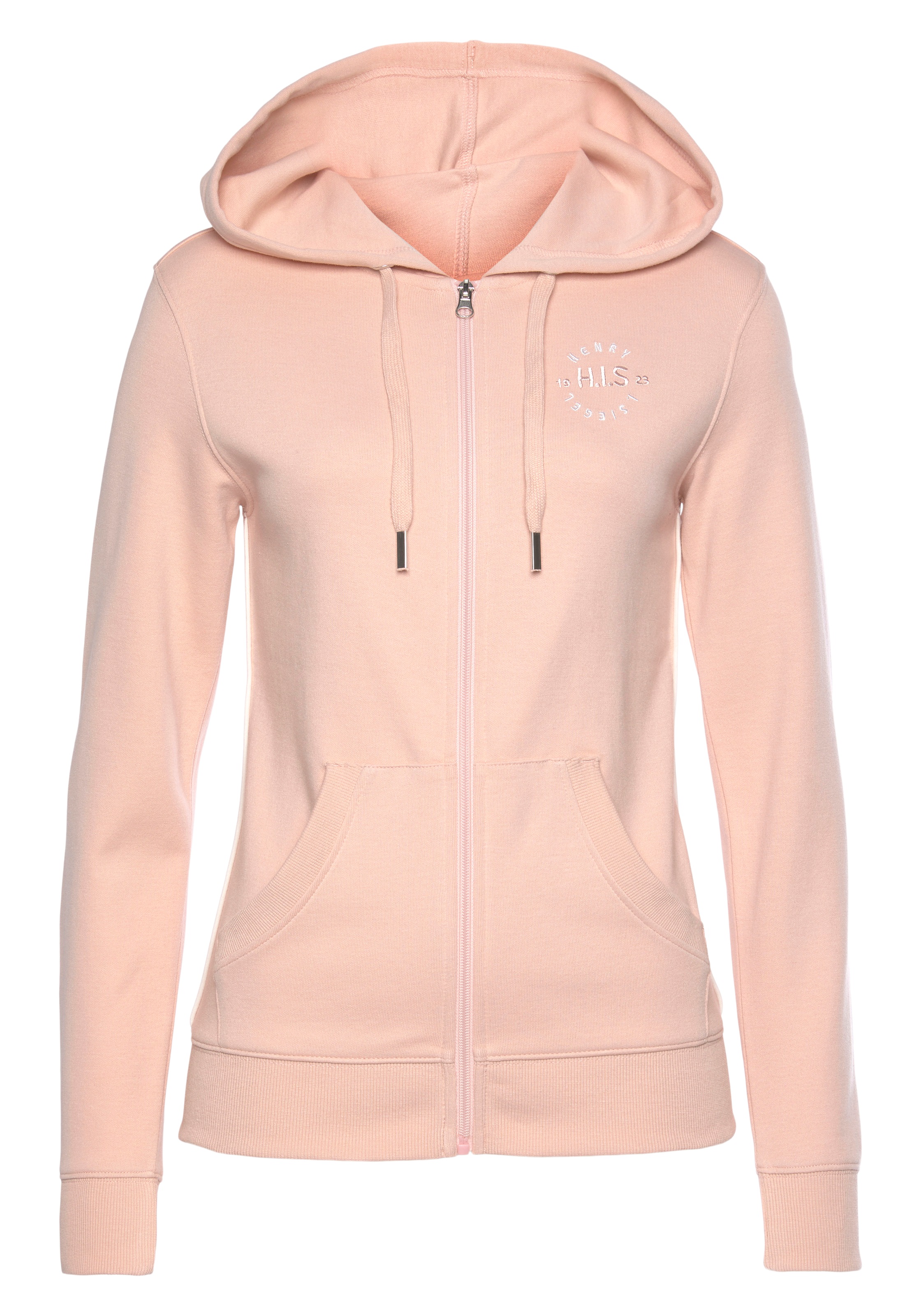 H.I.S Kapuzensweatjacke, mit seitlichem Piping und kleiner Markenstickerei, günstig online kaufen