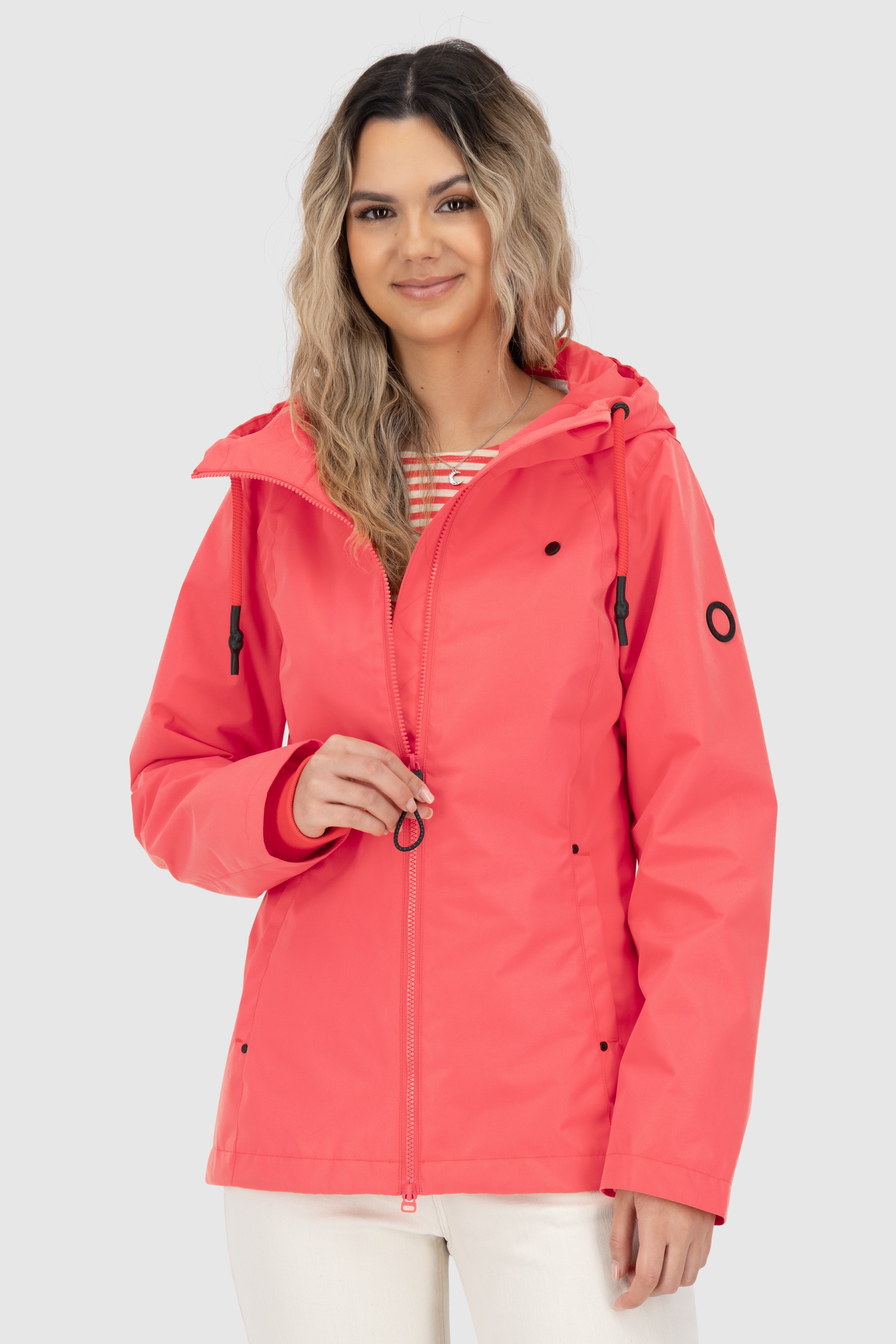 Alife & Kickin 1100000002199 "LilouAKA" mit Kapuze leichte, taillierte Übergangsjacke mit verstellbarer Kapuze