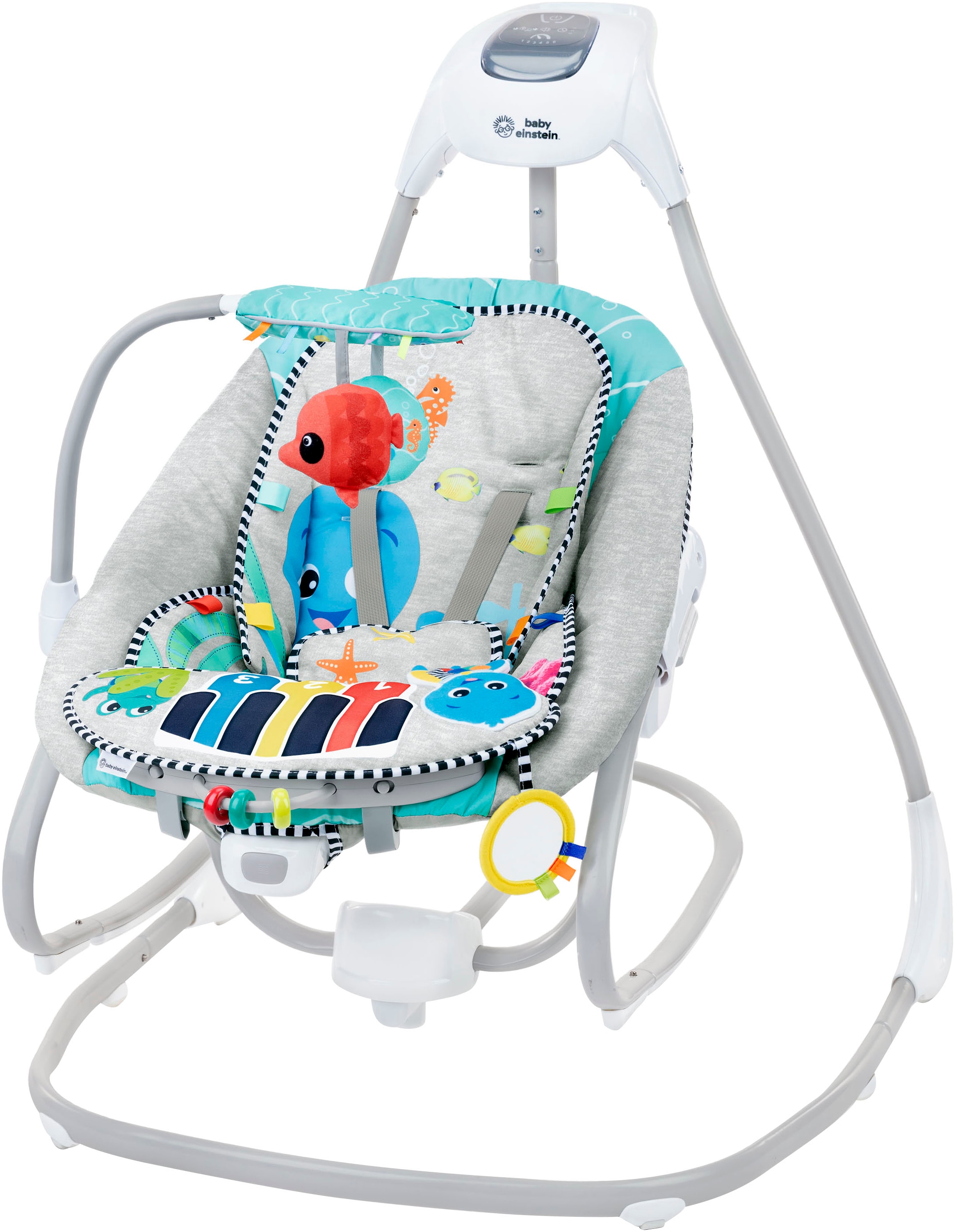 Baby Einstein "Kick to It 4-in-1 Musical Swing & Rocker" bis 9 kg mit Sound günstig online kaufen