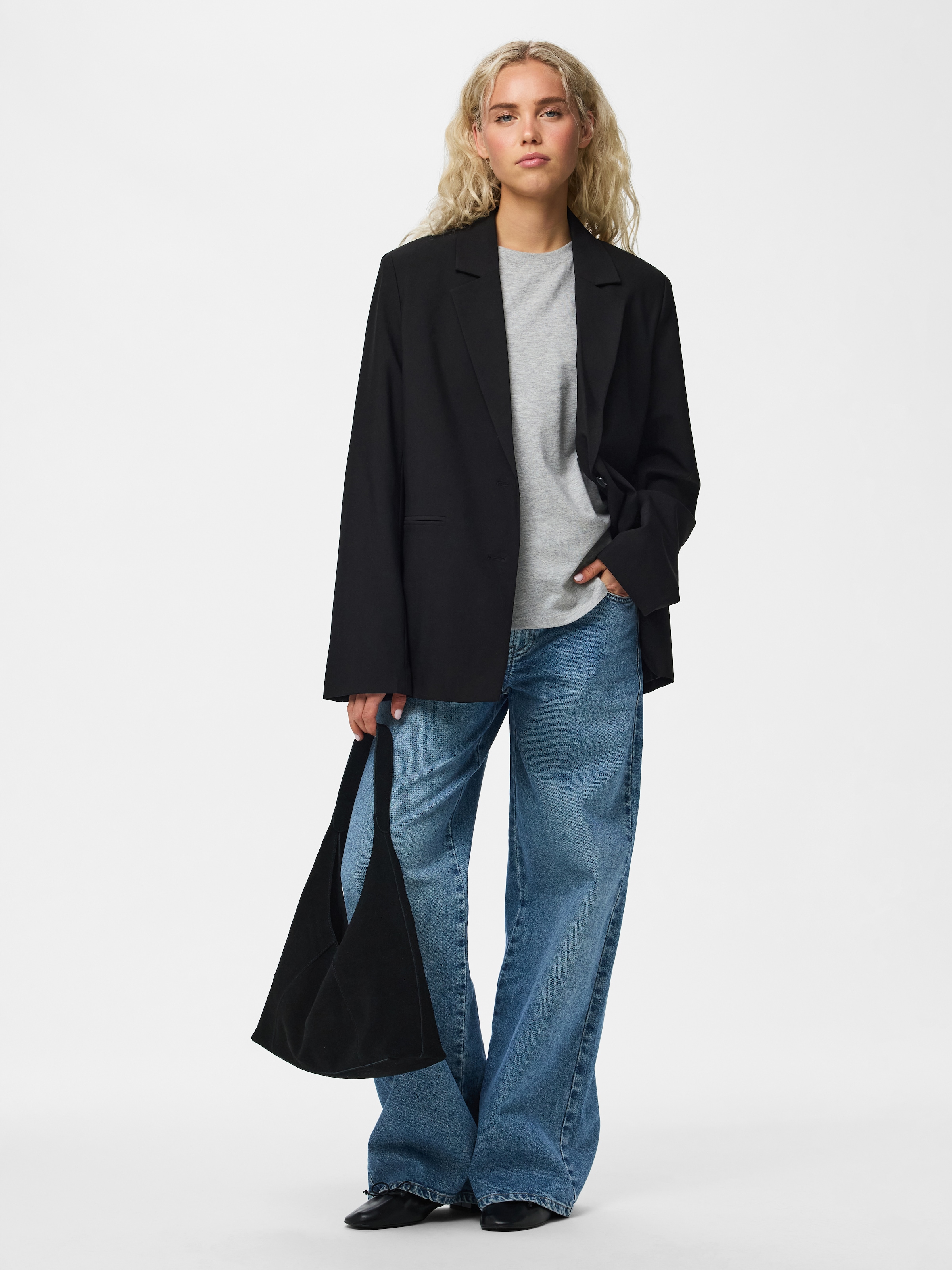 pieces Longblazer »PCBOSELLA LS LOOSE BLAZER NOOS BC« Materialmix