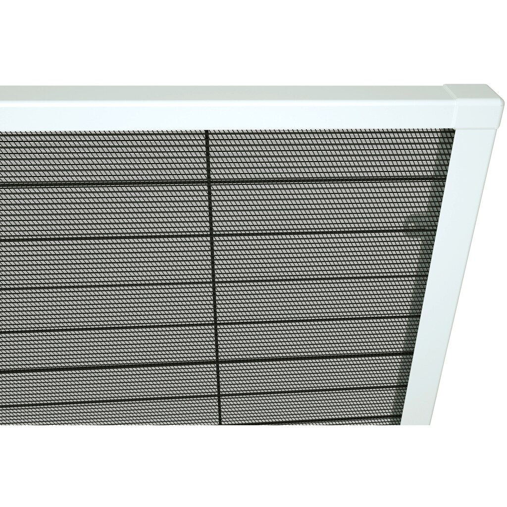 hecht international Insektenschutzrollo »für Dachfenster«, transparent, weiß/schwarz, BxH: 110x160 cm