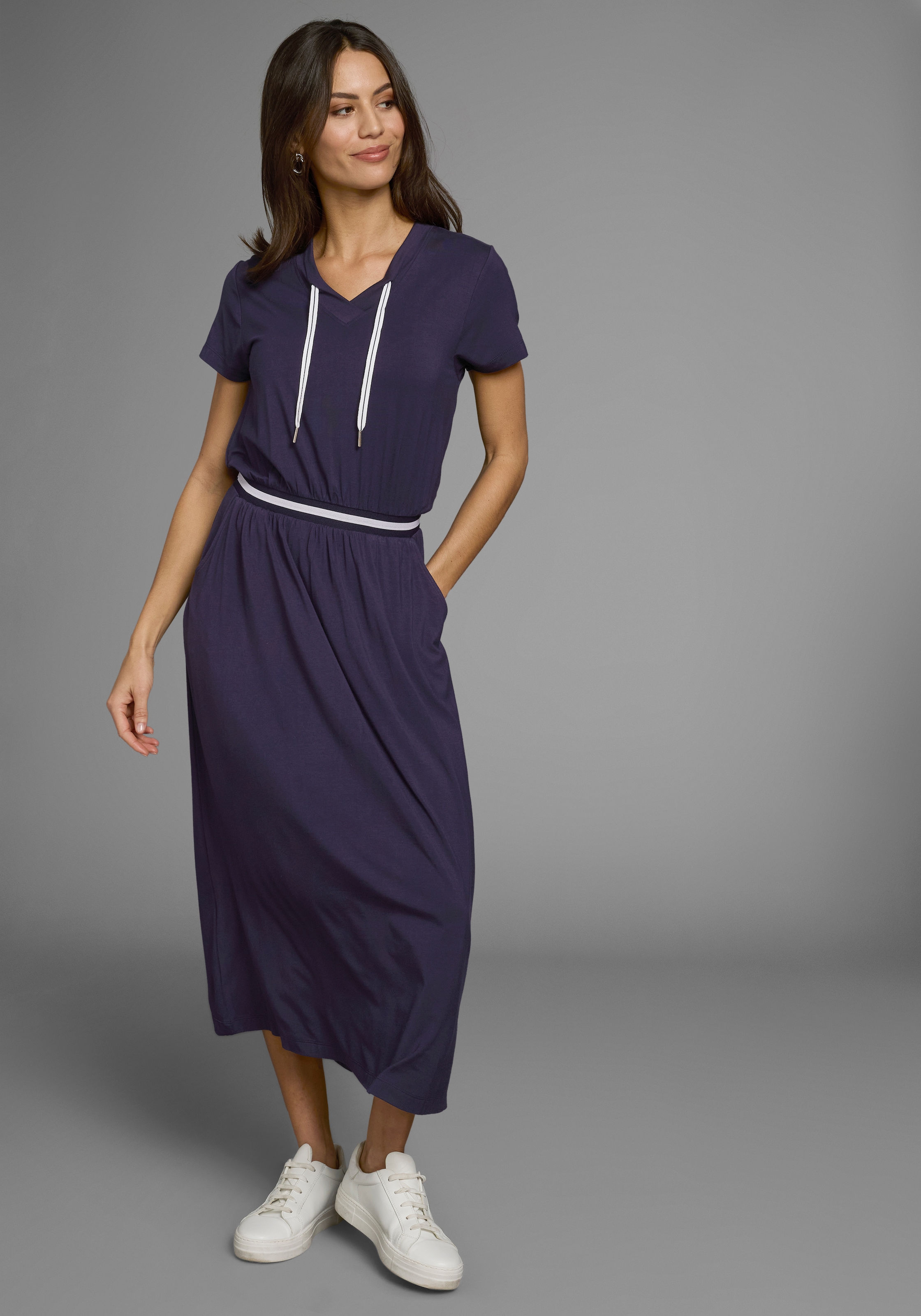 Laura Scott Sommerkleid, mit Rippeneinsatz am Bund mit Kontraststreifen günstig online kaufen