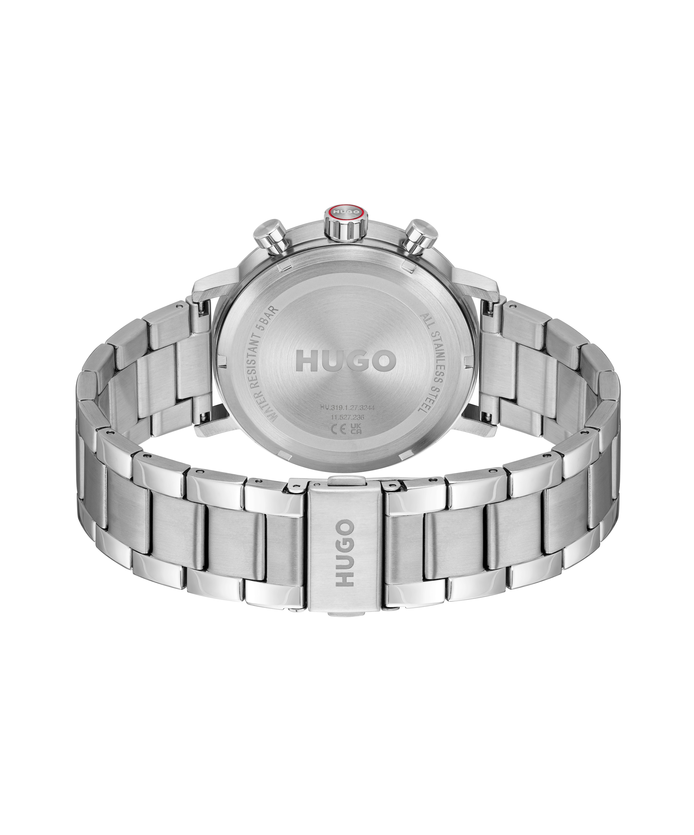 HUGO Multifunktionsuhr »#TAKEOFF« Quarzuhr, Armbanduhr, Herrenuhr, Edelstahlarmband, analog