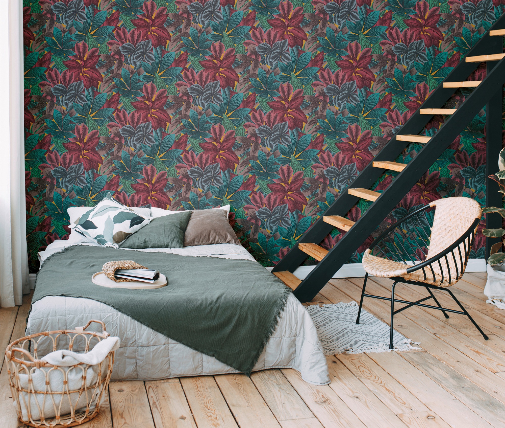 living walls Vliestapete »Metropolitan Stories. Travel Styles. Tapete Dschungel«, matt-gemustert-neutral, Dschungel-Fapete Floral Tapeten Wohnzimmer Schlafzimmer Küche Design