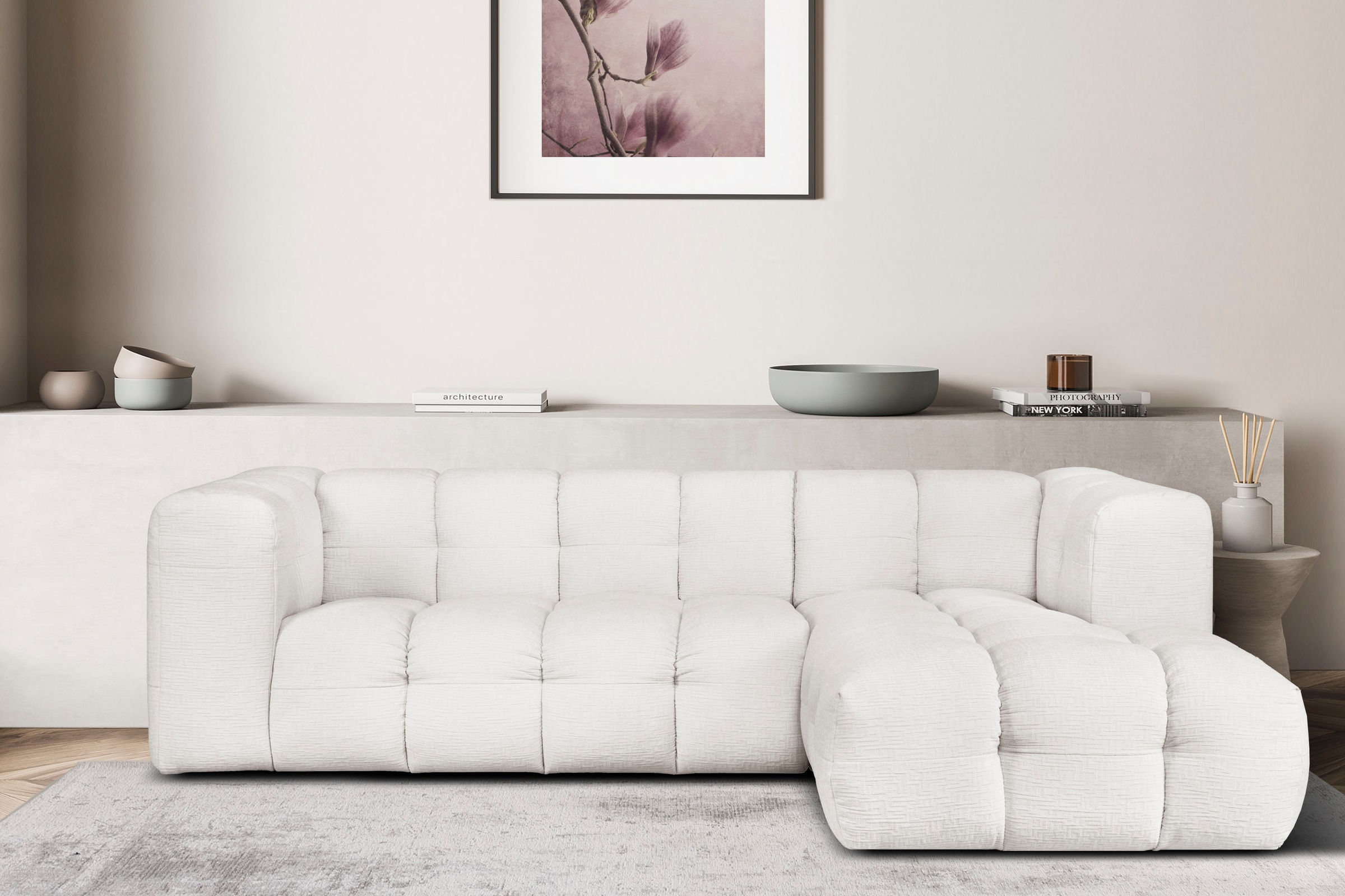 LeGer Home by Lena Gercke Ecksofa »TALISHA L-Form Designersofa, moderne Steppung, B/T/H: 276/178/75 cm«, aufwendig gepolstert, hoher Sitzkomfort