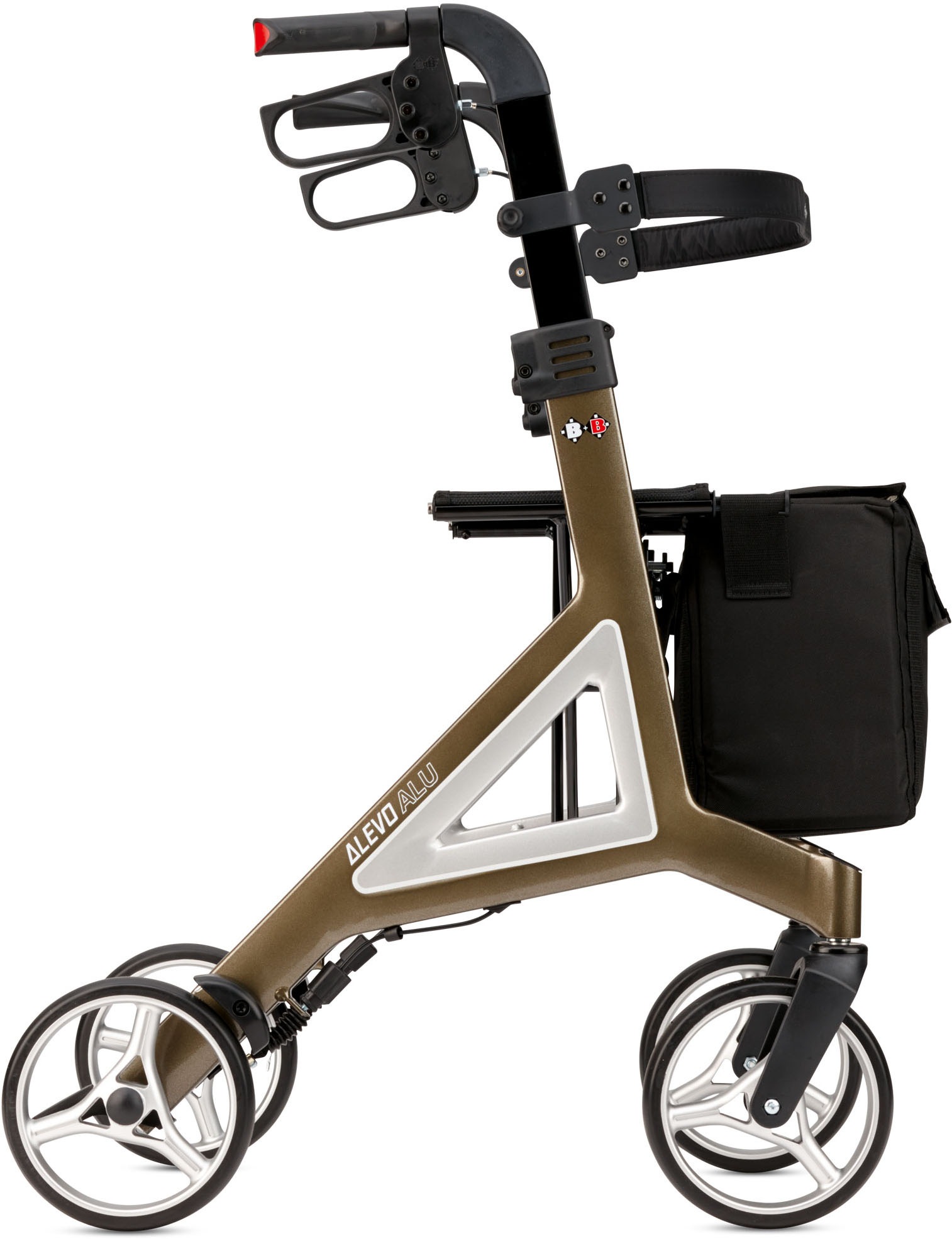 Bischoff & Bischoff Rollator »Alevo Alu Rollator«, faltbar - für drinnen und draußen, mit stabilem Sitz, Sitzhöhe 51 cm