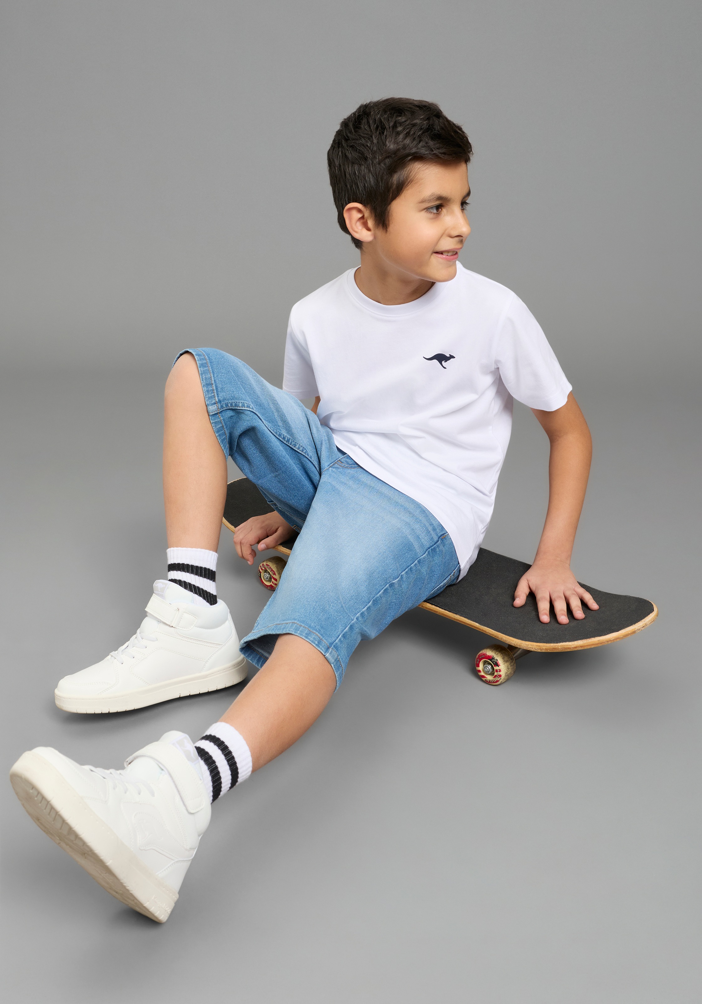 H.I.S Jeansbermudas »Regular fit Jeansbermudas für Jungen« gerader Beinverlauf, mit verstellbarem Gummizug im Bund