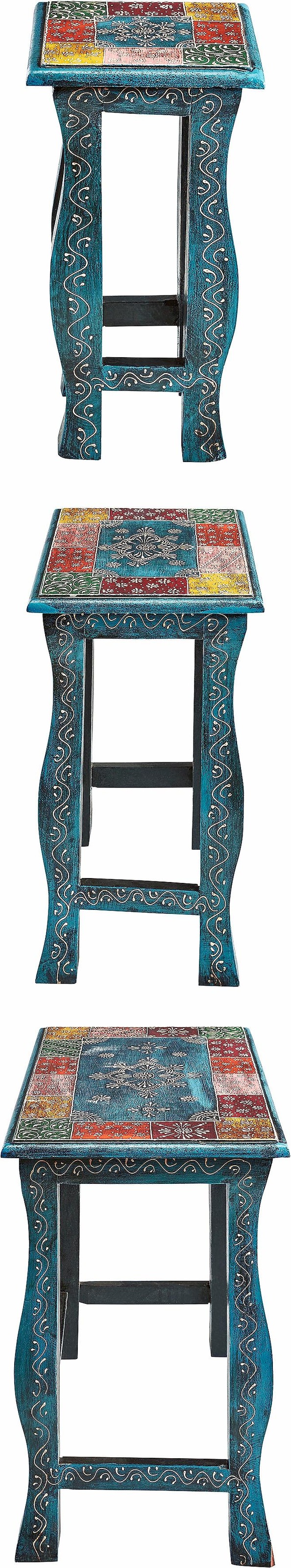 Beistelltisch OTTO HOME "Vivek", bunt (blau, bunt, blau, bunt, blau, bunt), B:56cm H:51cm T:35cm, Tische, Beistelltisch 3