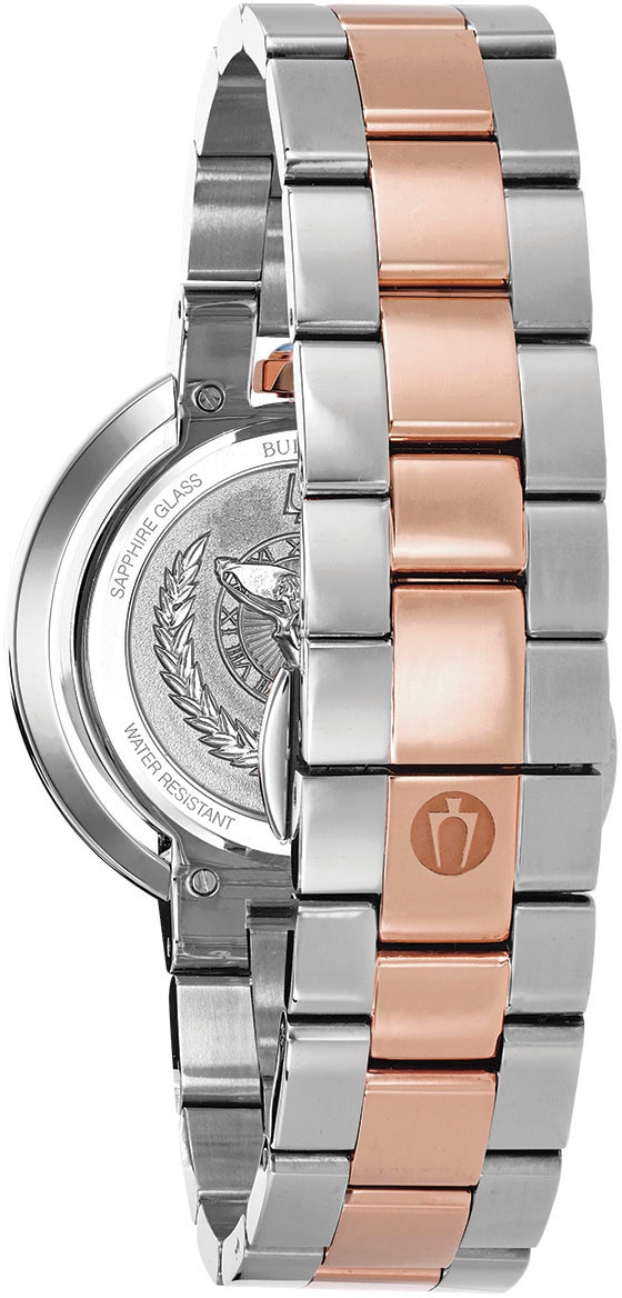 Bulova Quarzuhr »Rubaiyat«, Armbanduhr, Damenuhr, Edelstahlarmband, analog, Diamant