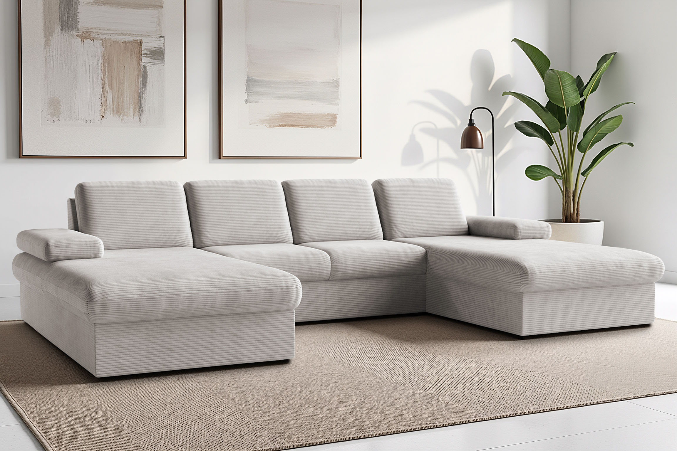 sit&more Wohnlandschaft "Moreno U-Form, B: 309 cm" mit Armteilverstellung, optional Schlaffunktion