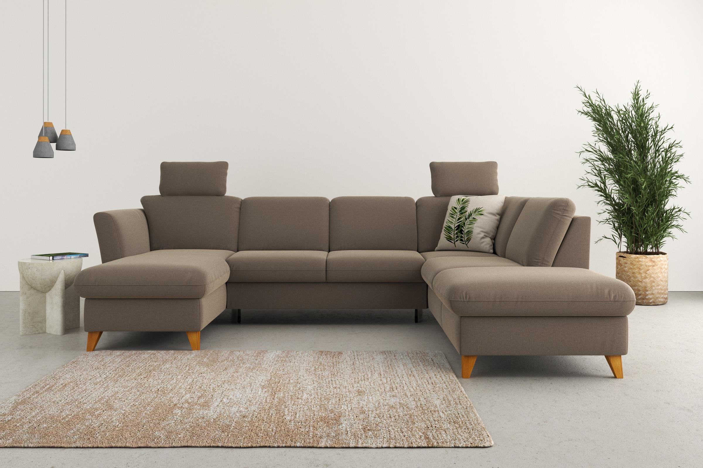 Home affaire Wohnlandschaft "Trelleborg U-Form" Federkern-Polsterung, wahlw günstig online kaufen