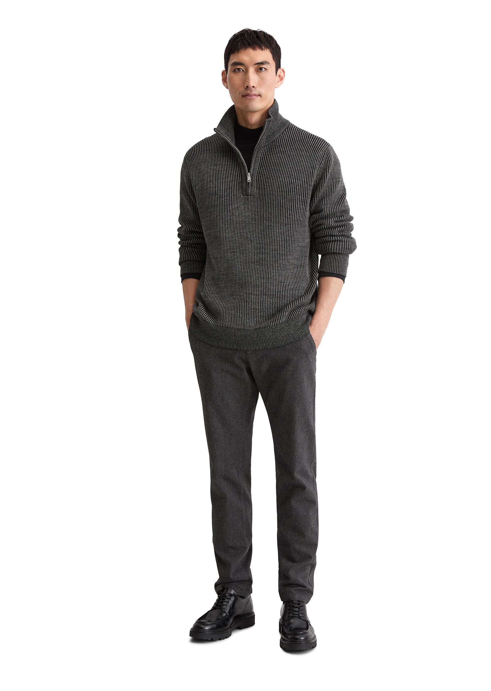 Marc O'Polo Troyer, Stehkragen, regular fit, Bi-Color-Look
