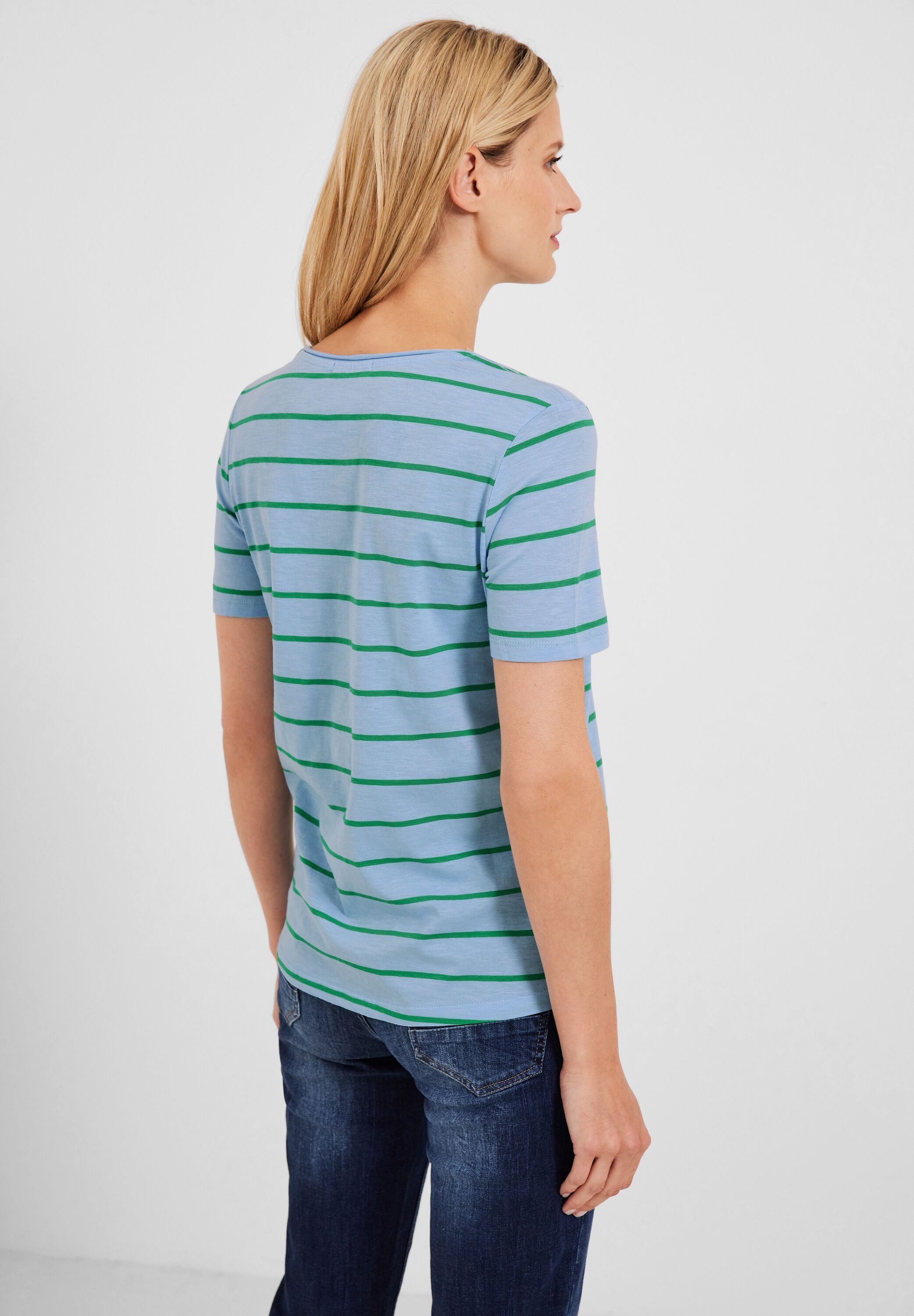 Cecil T-Shirt, mit BAUR | abgerundetem V-Ausschnitt kaufen für