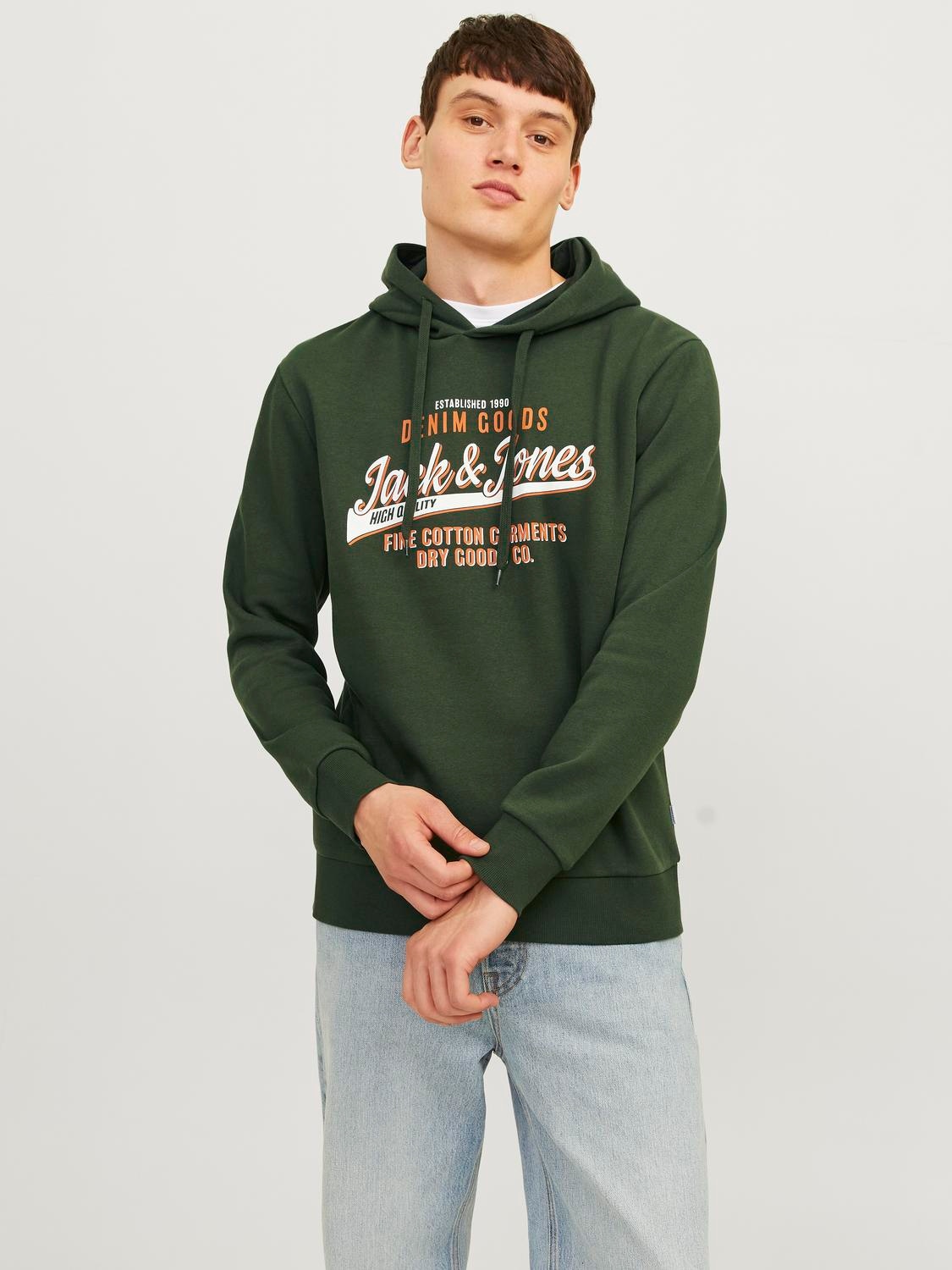 Jack & Jones Kapuzensweatshirt "JJELOGO SWEAT HOOD 2 COL 24/25 NOOS", mit Logo Print