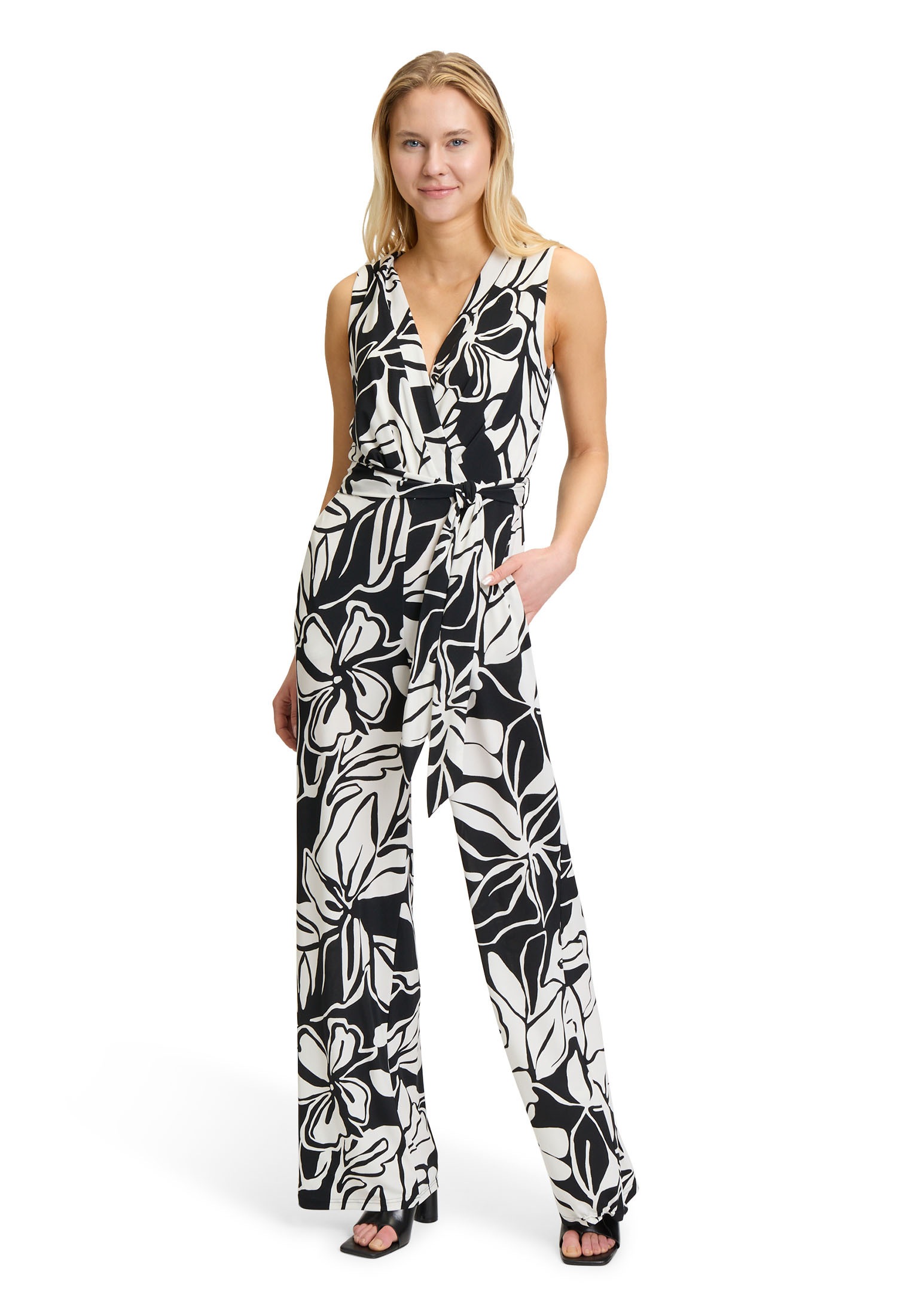 Vera Mont Overall "Damen Jumpsuit mit Bindegürtel" 1 Stk. tlg. Druck günstig online kaufen