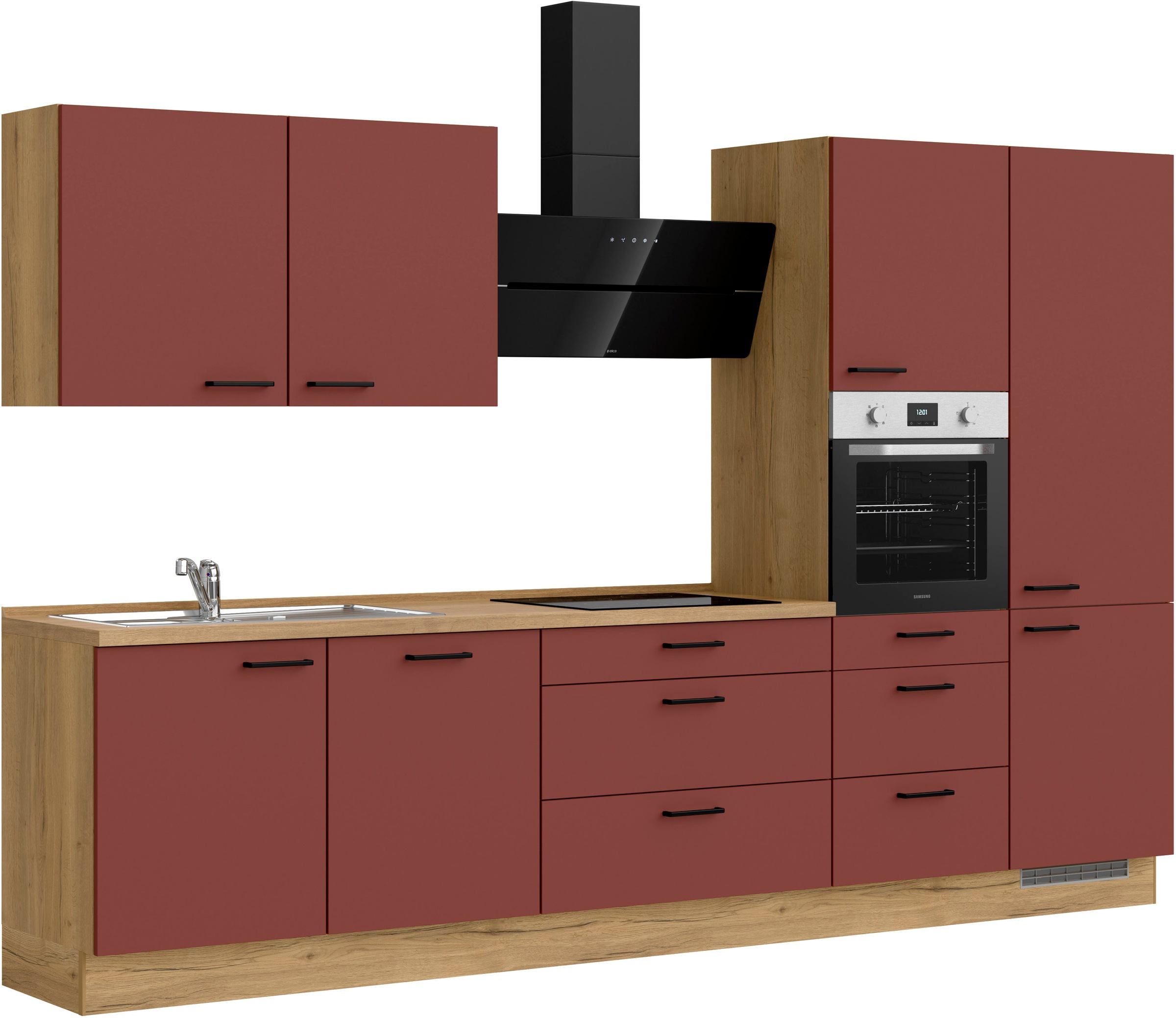 nobilia® Küchenzeile »"Easytouch II"«, vormontiert, Ausrichtung wählbar, Breite 330 cm, wahlw. mit E-Geräten