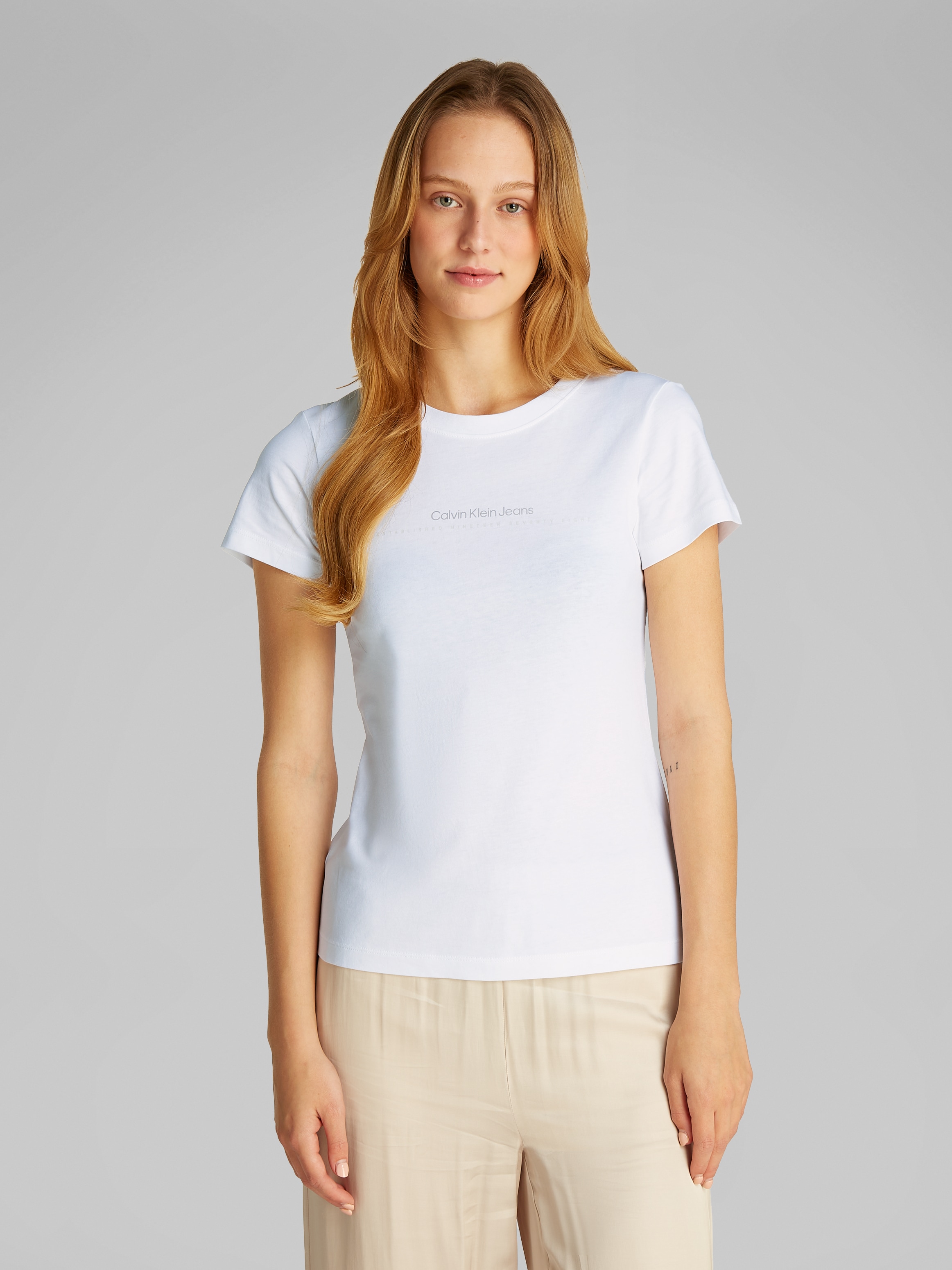 Calvin Klein Jeans Rundhalsshirt "INSTITUTIONAL GRAPHIC SLIM TEE", mit Logo günstig online kaufen