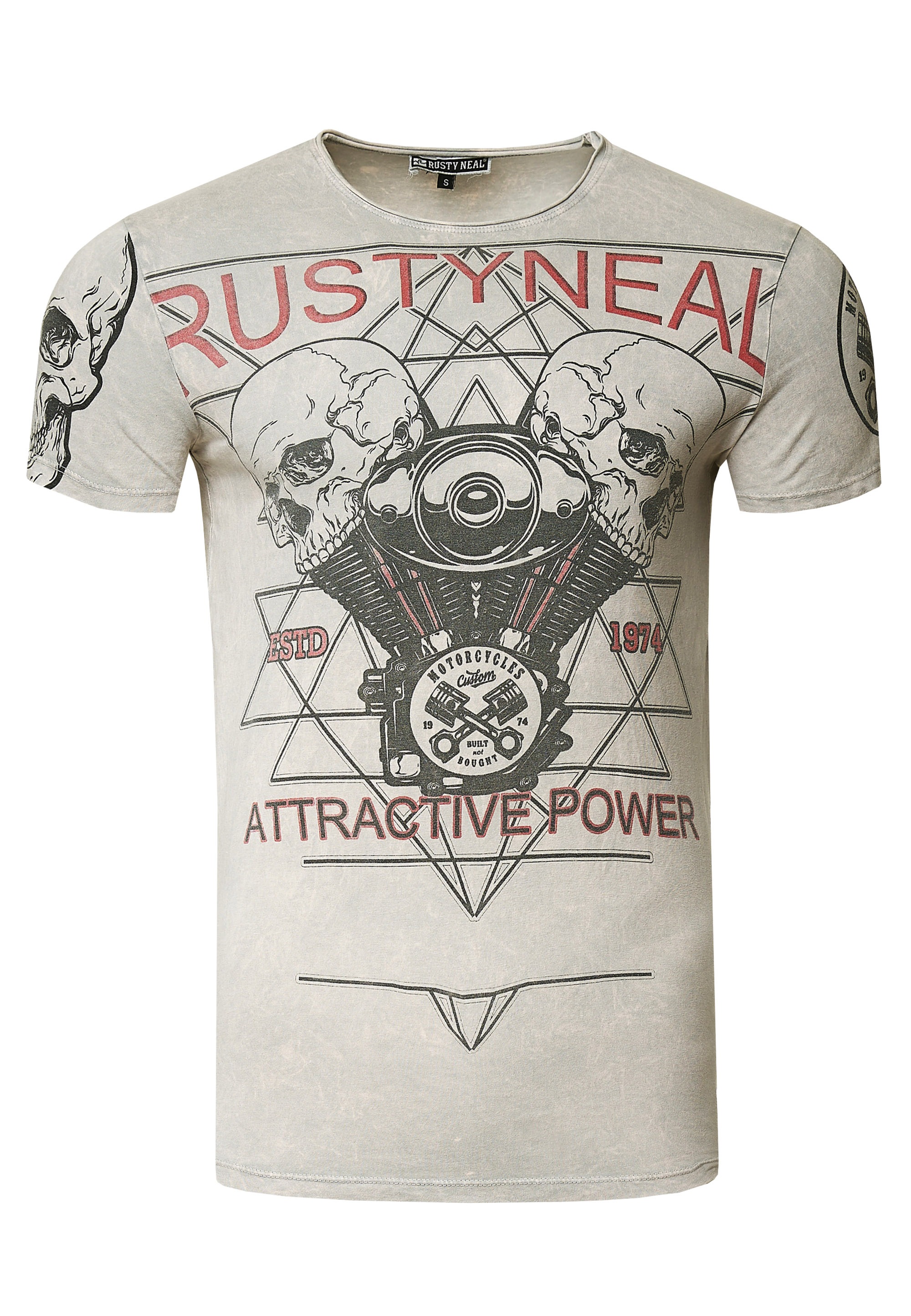 Rusty Neal T-Shirt mit coolem Frontprint