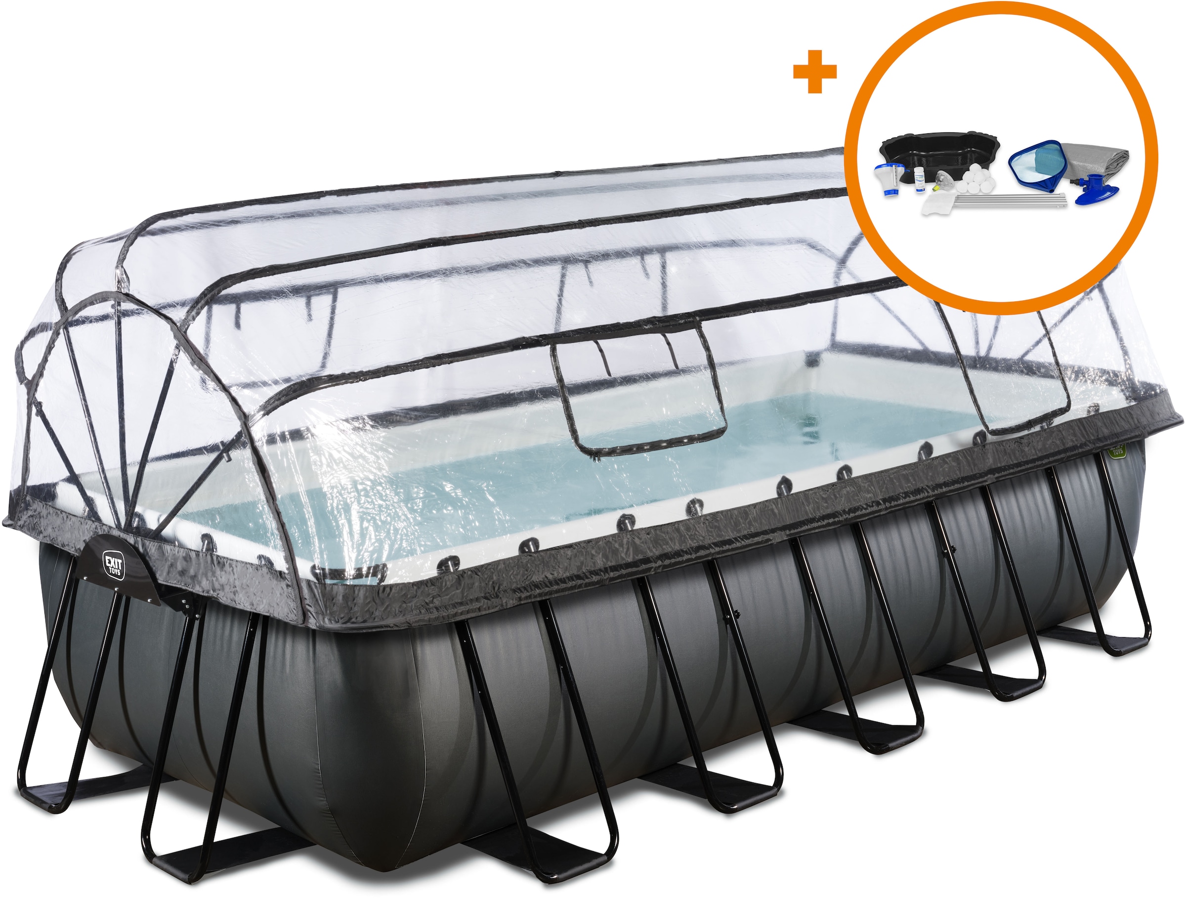 EXIT Framepool ""Black Leather Pool"", (Set), mit Sandfilterpumpe und Abdec günstig online kaufen