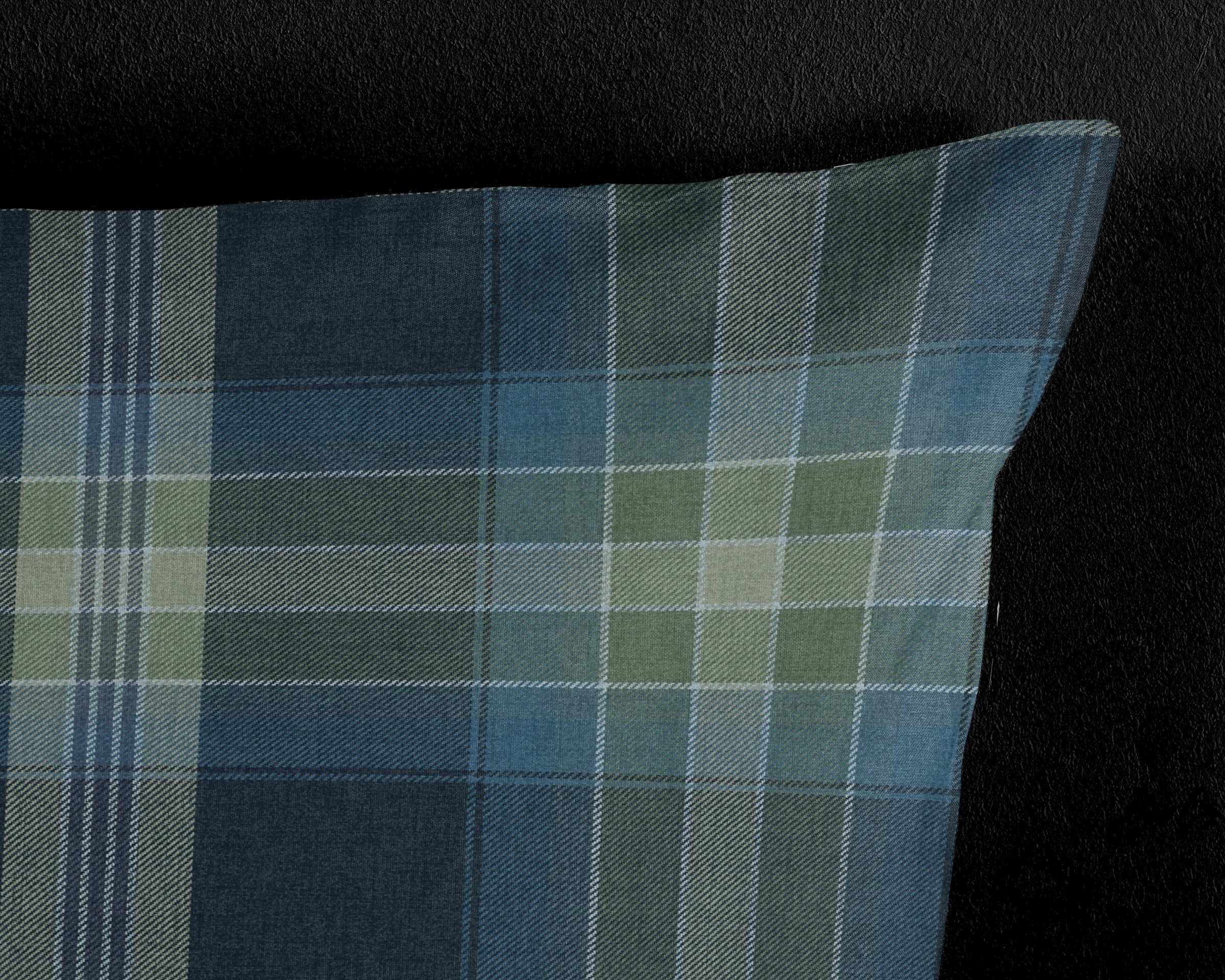 PURE luxury collection Wendebettwäsche »Jan«, Mikrofaser, 135x200, Pflegeleicht, Wendeoptik, Simple, Karo, Blau