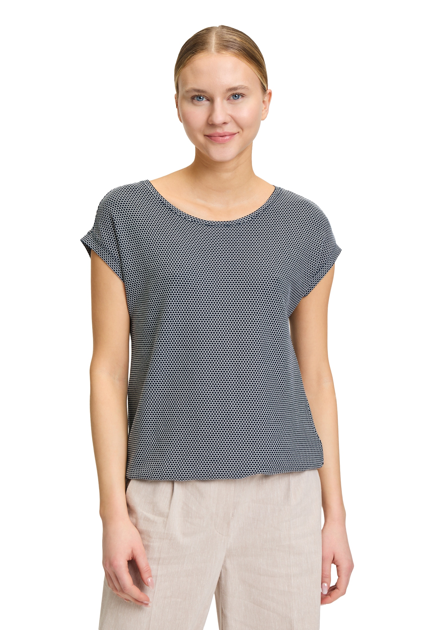 Betty&Co Kurzarmshirt "Betty & Co Damen Casual-Shirt mit Struktur", (1 tlg. günstig online kaufen