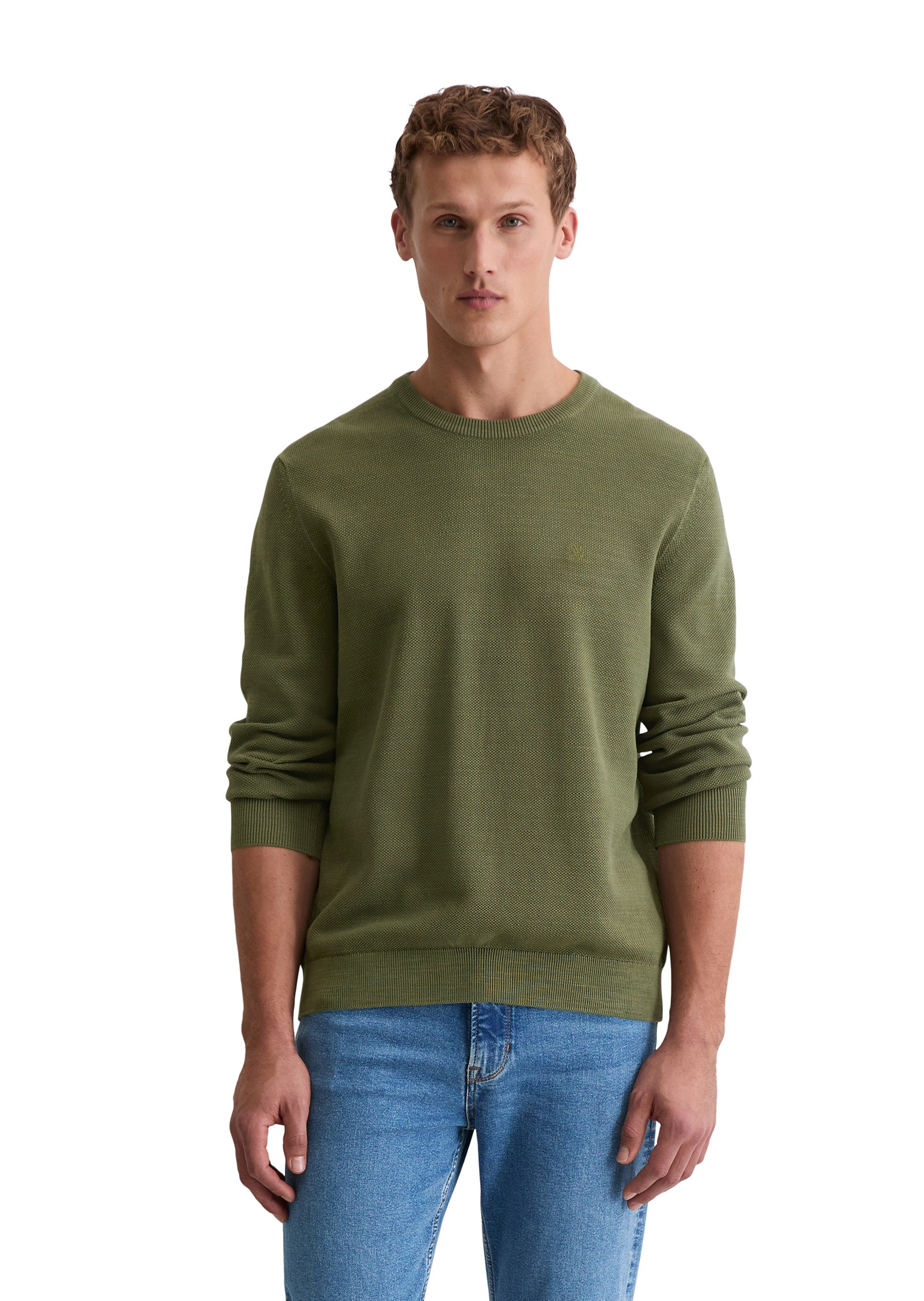 Marc O'Polo Rundhalspullover »aus Bio-Baumwoll-Piqué«