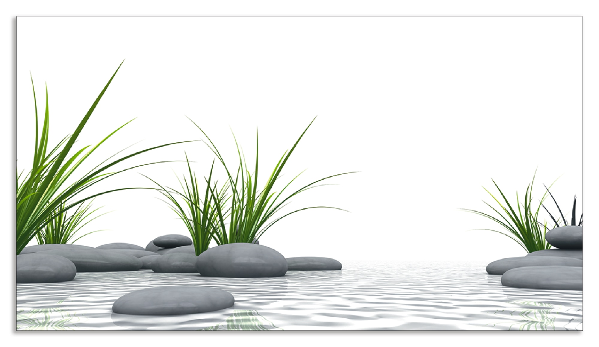 Küchenrückwand ARTLAND, B:90cm H:50cm, weiß, Aluminium, Spritzschutzwände, "3 D Steine", Alu Spritzschutz mit Klebeband, einfache Montage