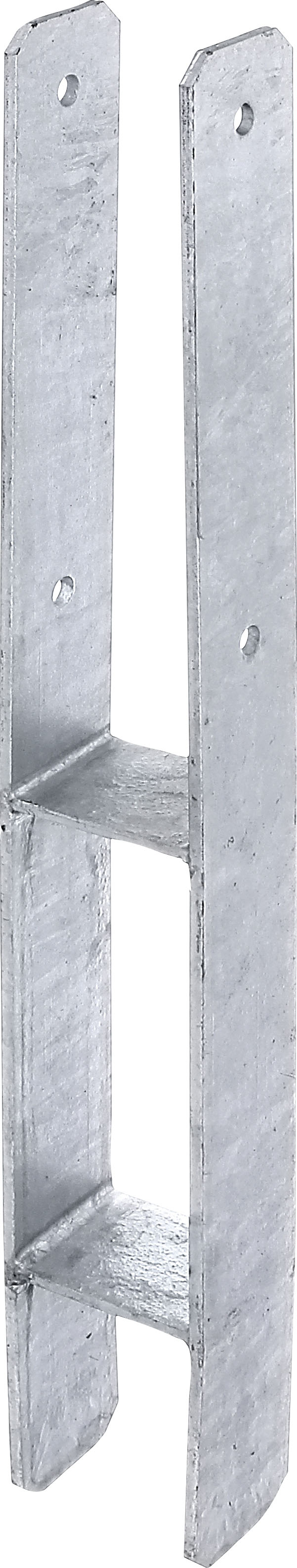ALBERTS H-Pfostenanker, Ø 11mm, grau, Bodenanker, feuerverzinkt, lichte Breite 71 mm, Gesamthöhe 600 mm