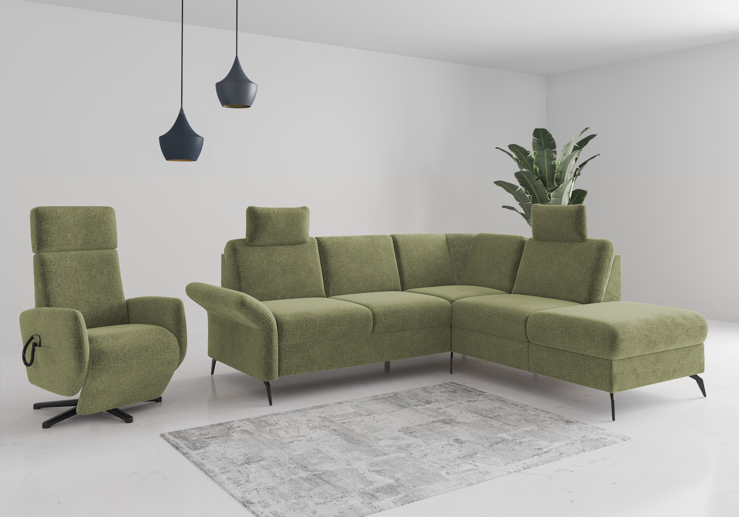 Home affaire Ecksofa »Rochelle«, optional: Armteilverstellung, klappbar, Bettkasen