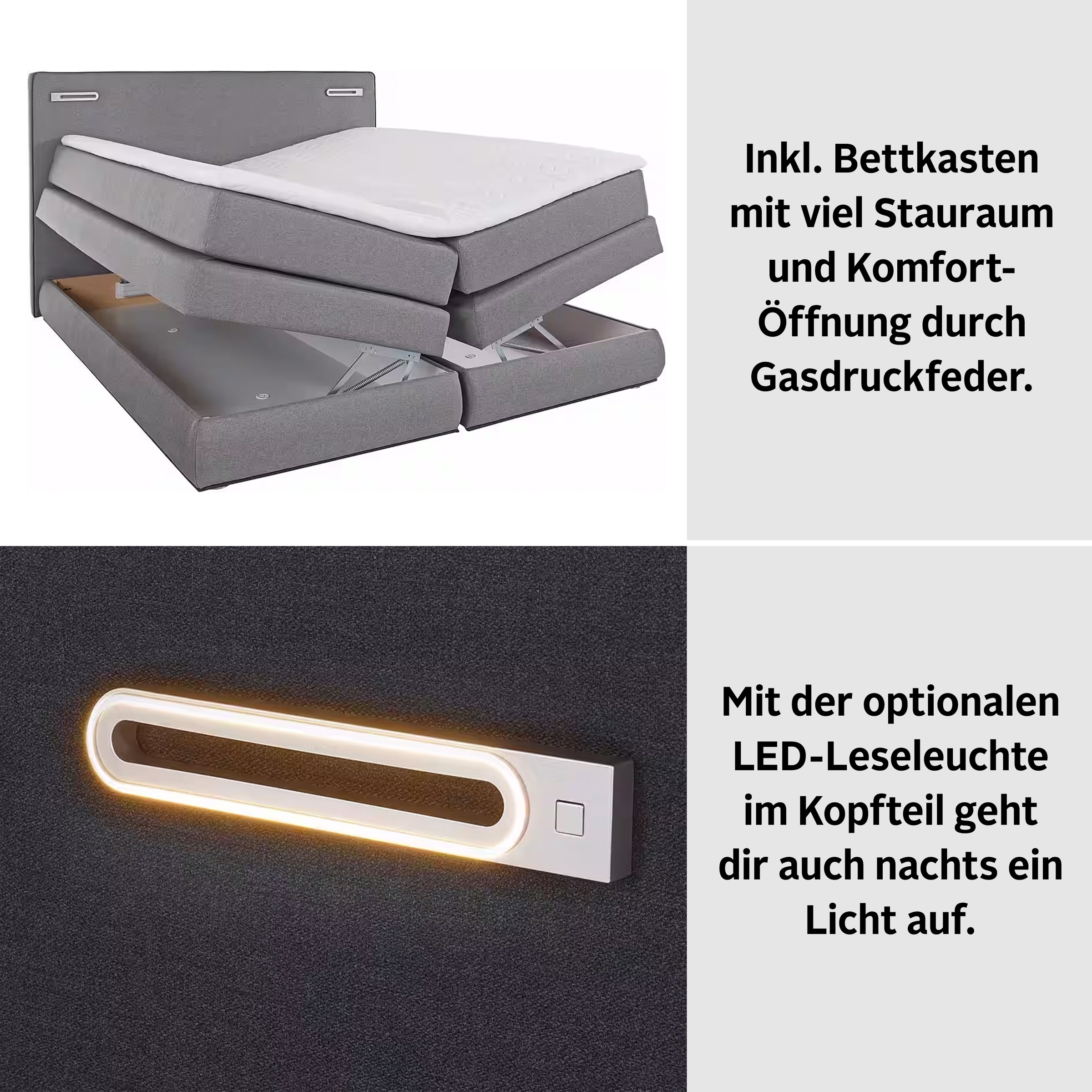 Thumbnail - COLLECTION AB Boxspringbett "Ninoni", inkl. Bettkasten, Topper und wahlweise mit LED-Beleuchtung