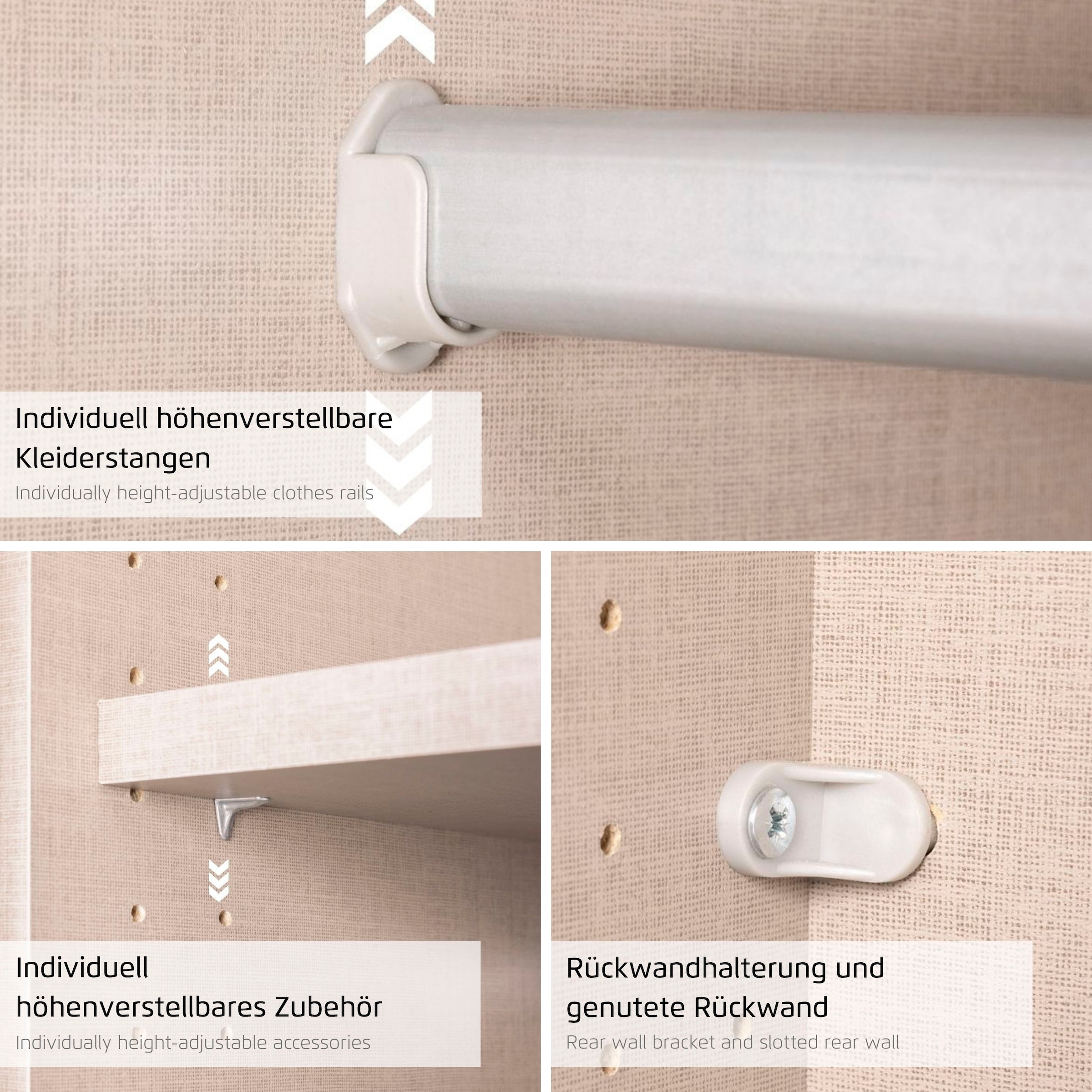 rauch Schwebetürenschrank »Kleiderschrank Schrank Garderobe KOLUNA mit Spiegel« 3 Ausstattungen BASIC/CLASSIC/PREMIUM (inkl. SOFT-CLOSE-FUNKTION),  Breiten 203/271/315/360 cm Höhen 210/229 cm MADE IN GERMANY