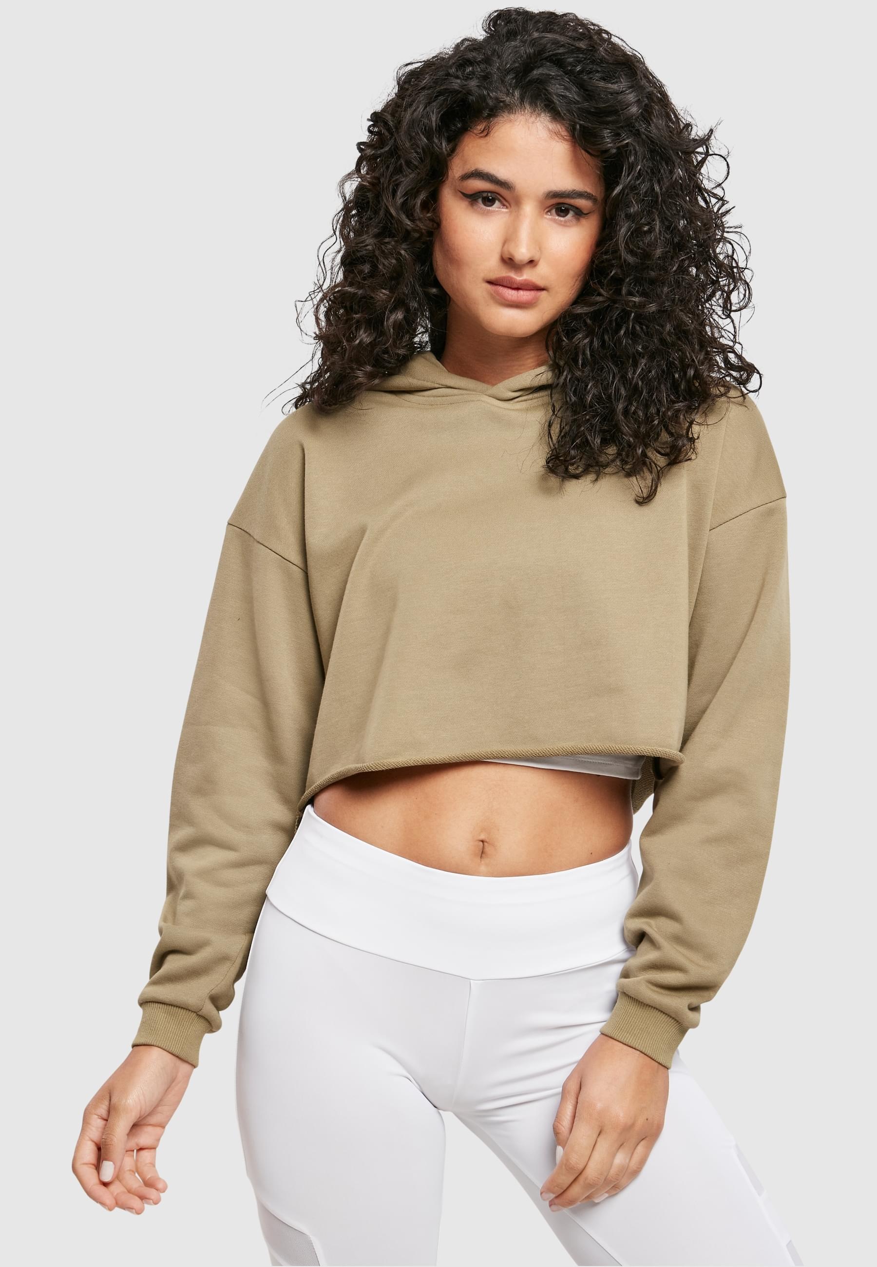 URBAN CLASSICS Rundhalspullover »Urban Classics Damen Ladies Oversized Cropped Hoody«, (1 tlg.)